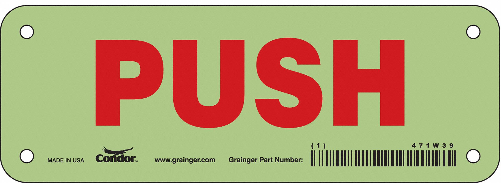 Safety Sign, 2 1/2 in x 7 in, Polyethylene