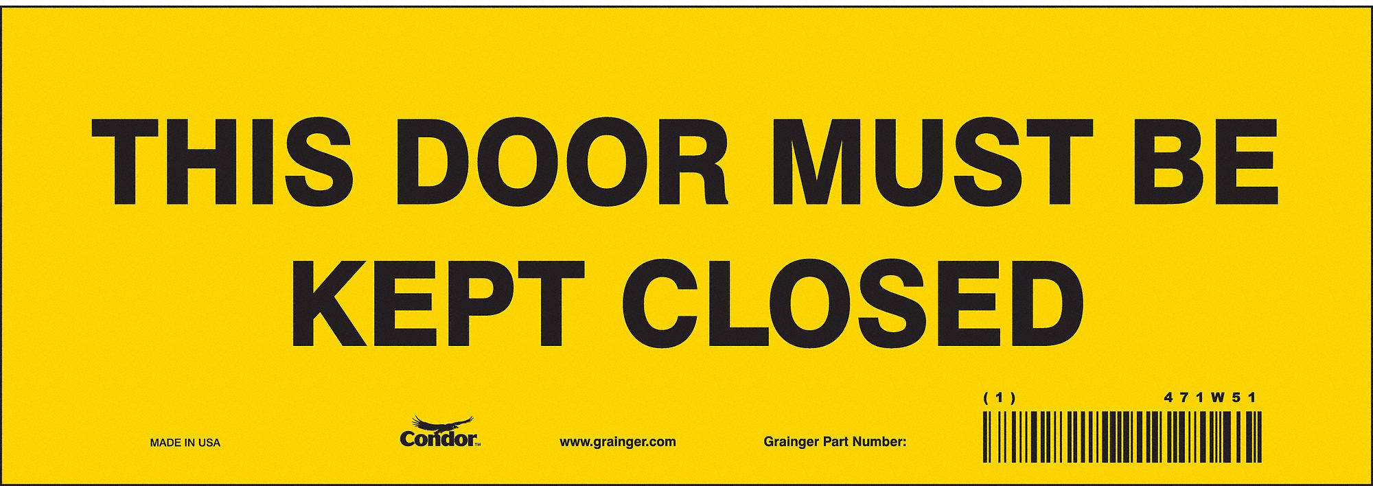 Safety Sign, 3 1/2 in x 10 in, Vinyl