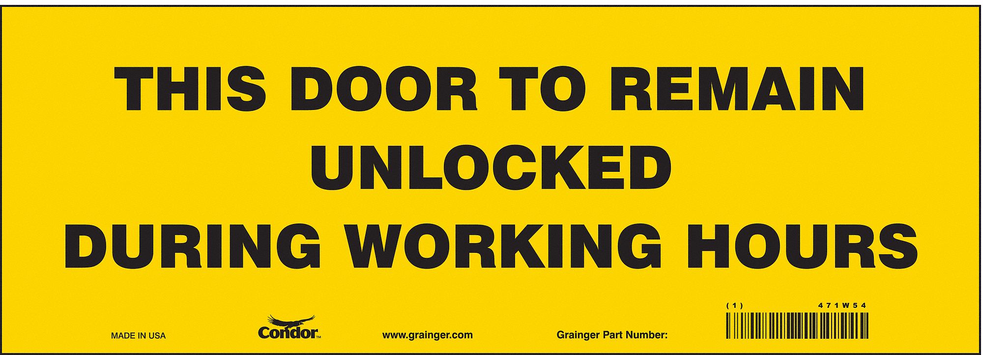 Safety Sign, 5 in x 14 in, Vinyl