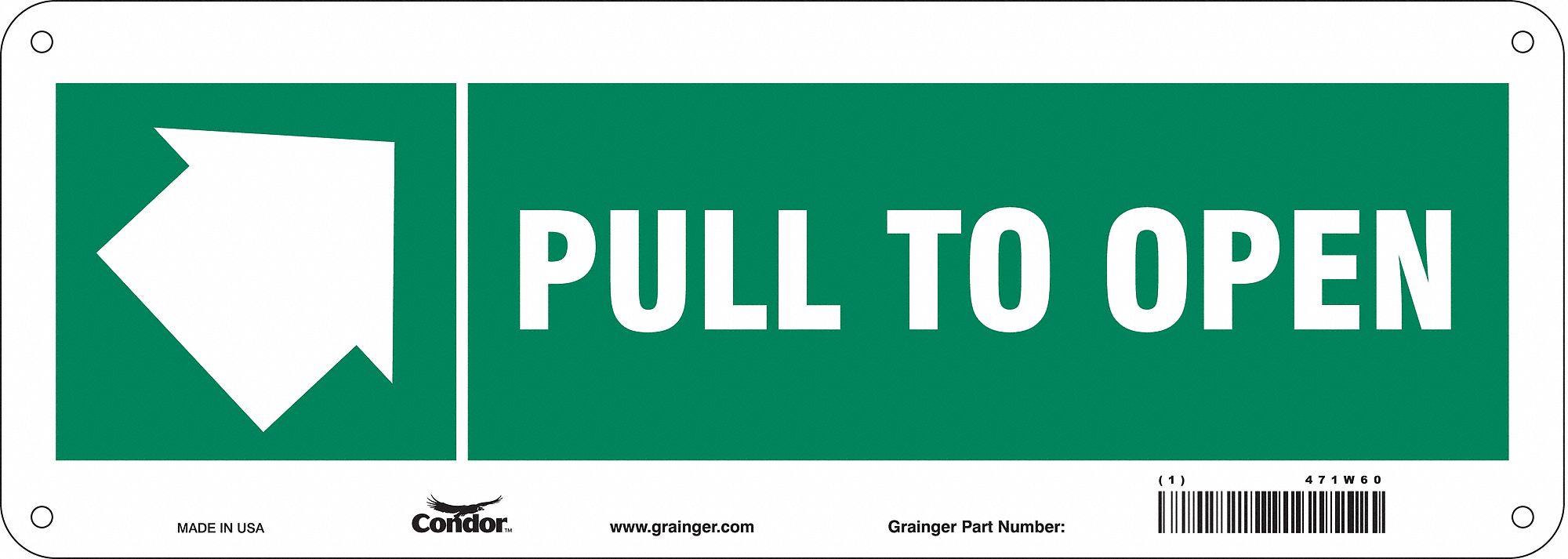 Safety Sign, 5 in x 14 in, Aluminum