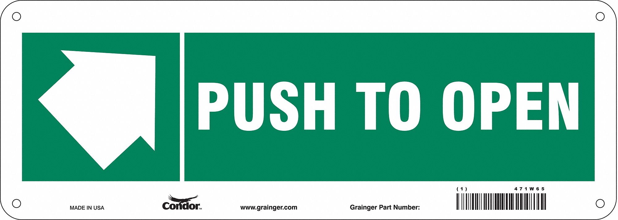 Safety Sign, 5 in x 14 in, Aluminum