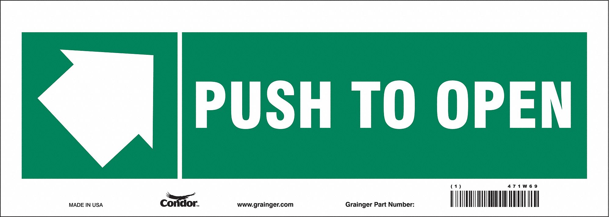 Safety Sign, 5 in x 14 in, Vinyl