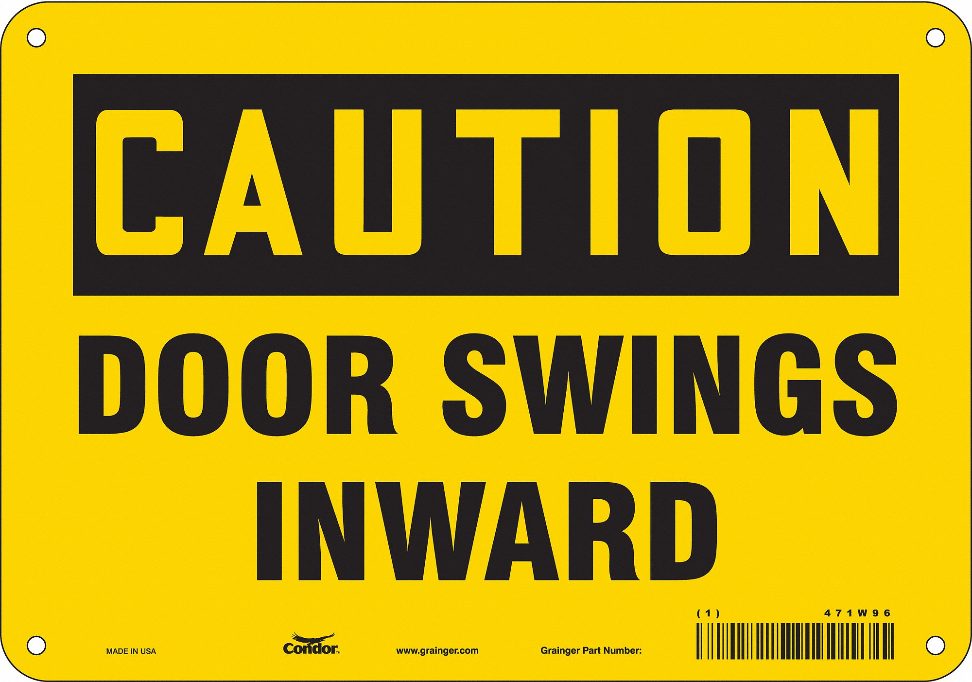 Safety Sign, 7 in x 10 in, Polyethylene