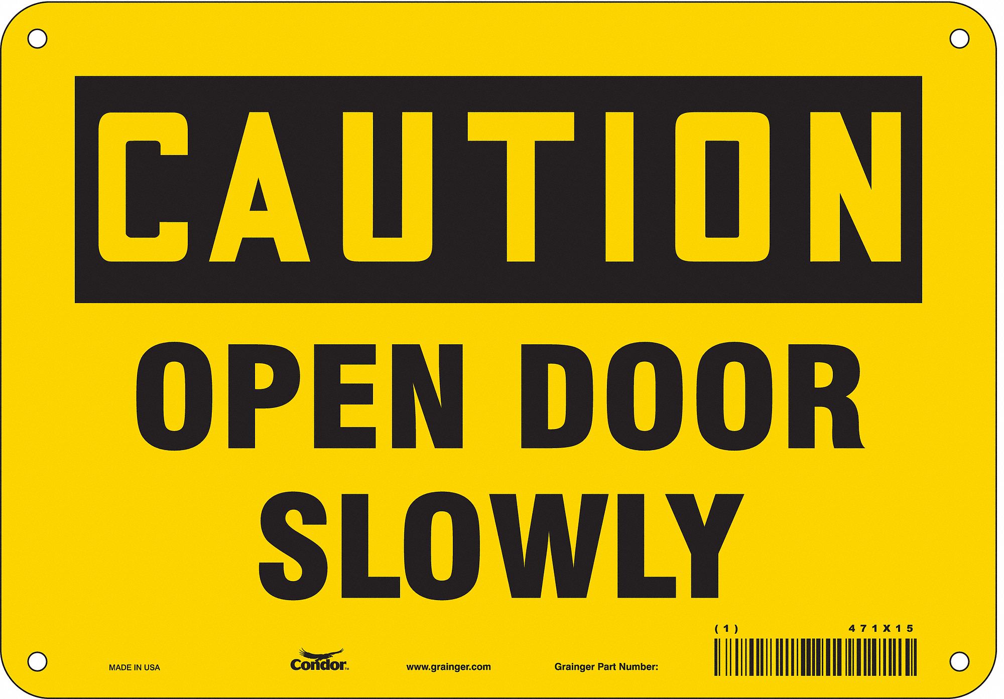 PANNEAU SECURITE,7PO X 10PO,ALUMINIUM