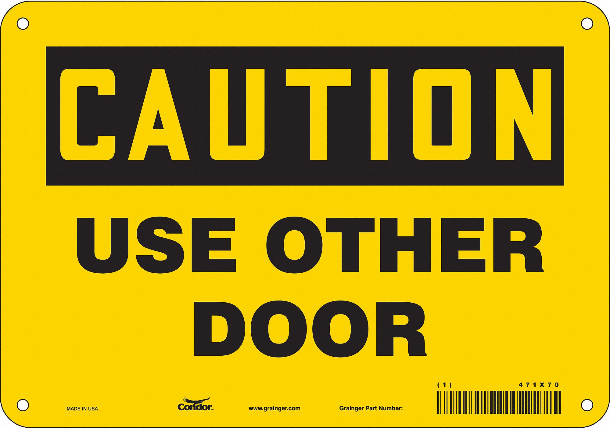 Safety Sign, 7 in x 10 in, Polyethylene