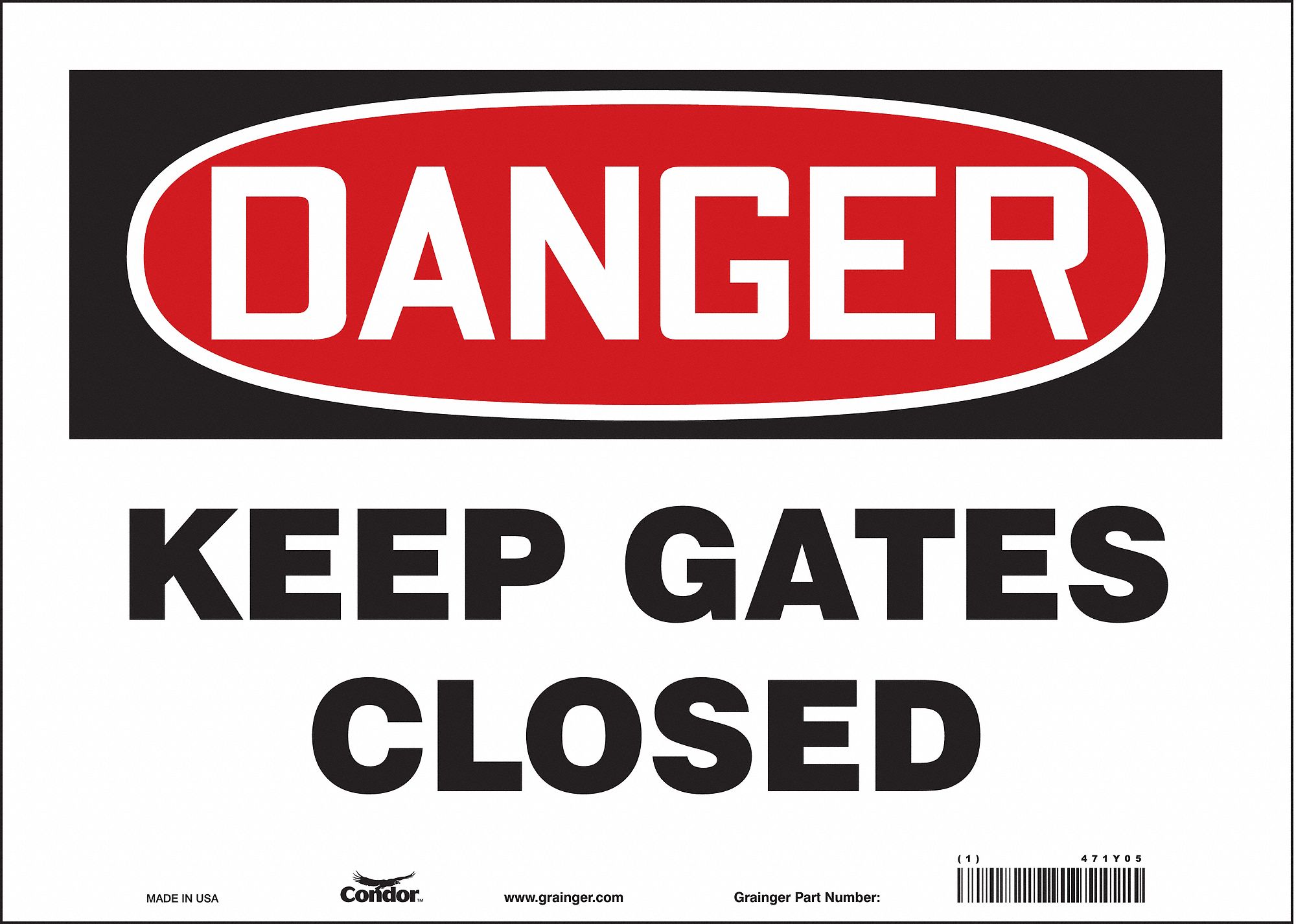 Safety Sign, 10 in x 14 in, Vinyl