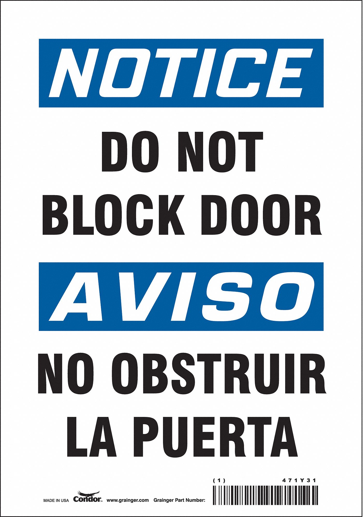 Safety Sign: Vinyl, Adhesive Sign Mounting, 10 in x 7 in Nominal Sign Size, Not Retroreflective