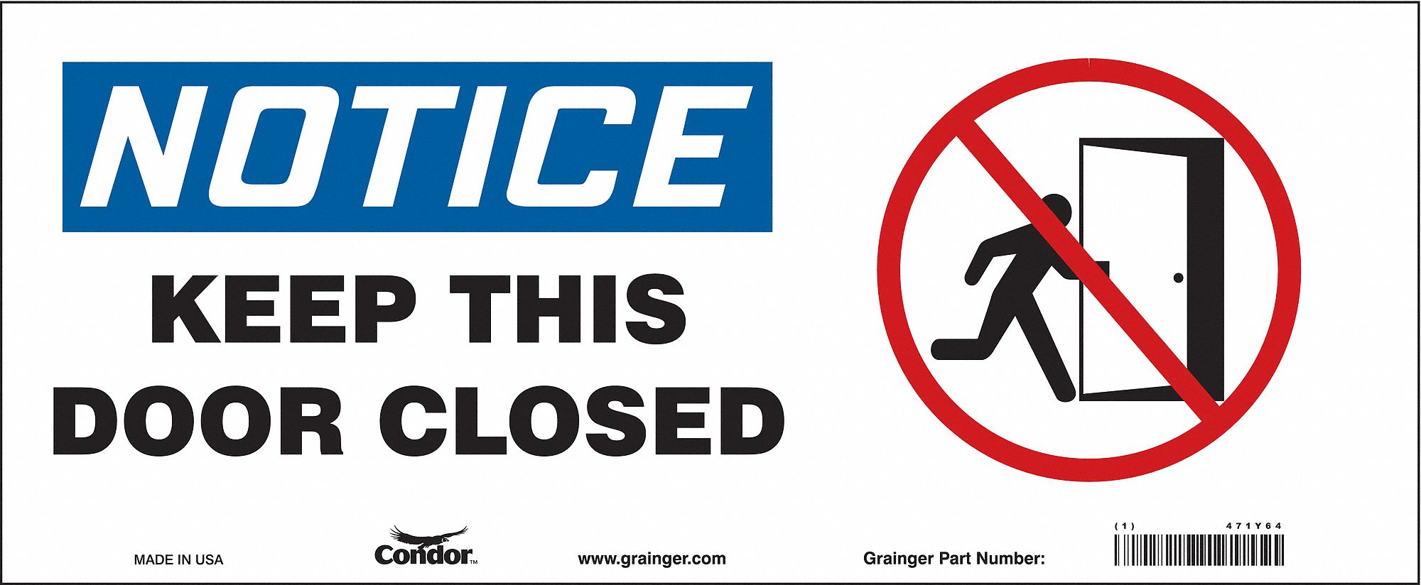 Safety Sign, 7 in x 17 in, Vinyl