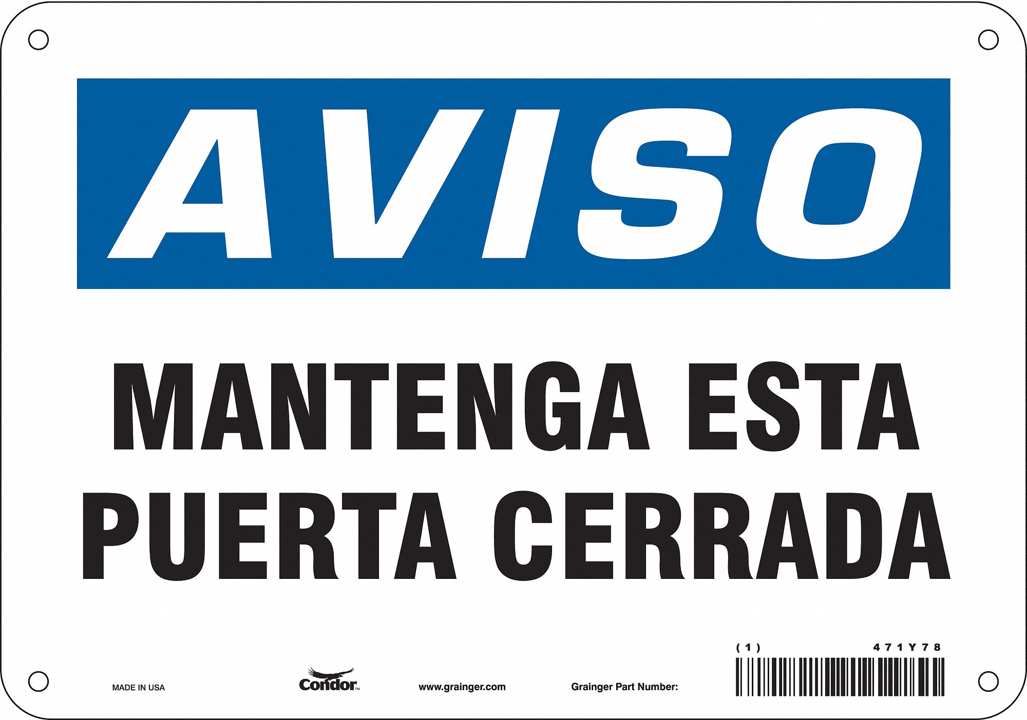 Safety Sign, 7 in x 10 in, Polyethylene