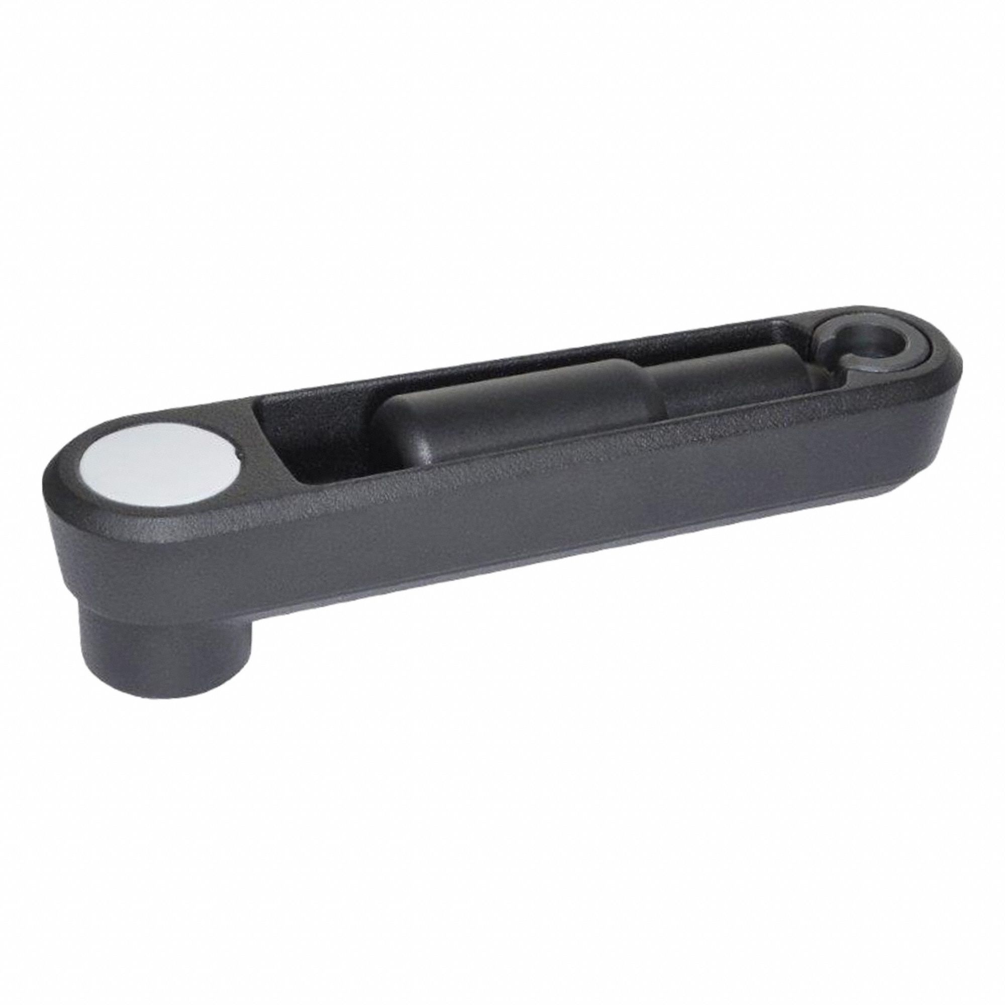 JW WINCO, Aluminum w/ Fold Away Plastic Grip, 1/2 in Bore Dia, Crank