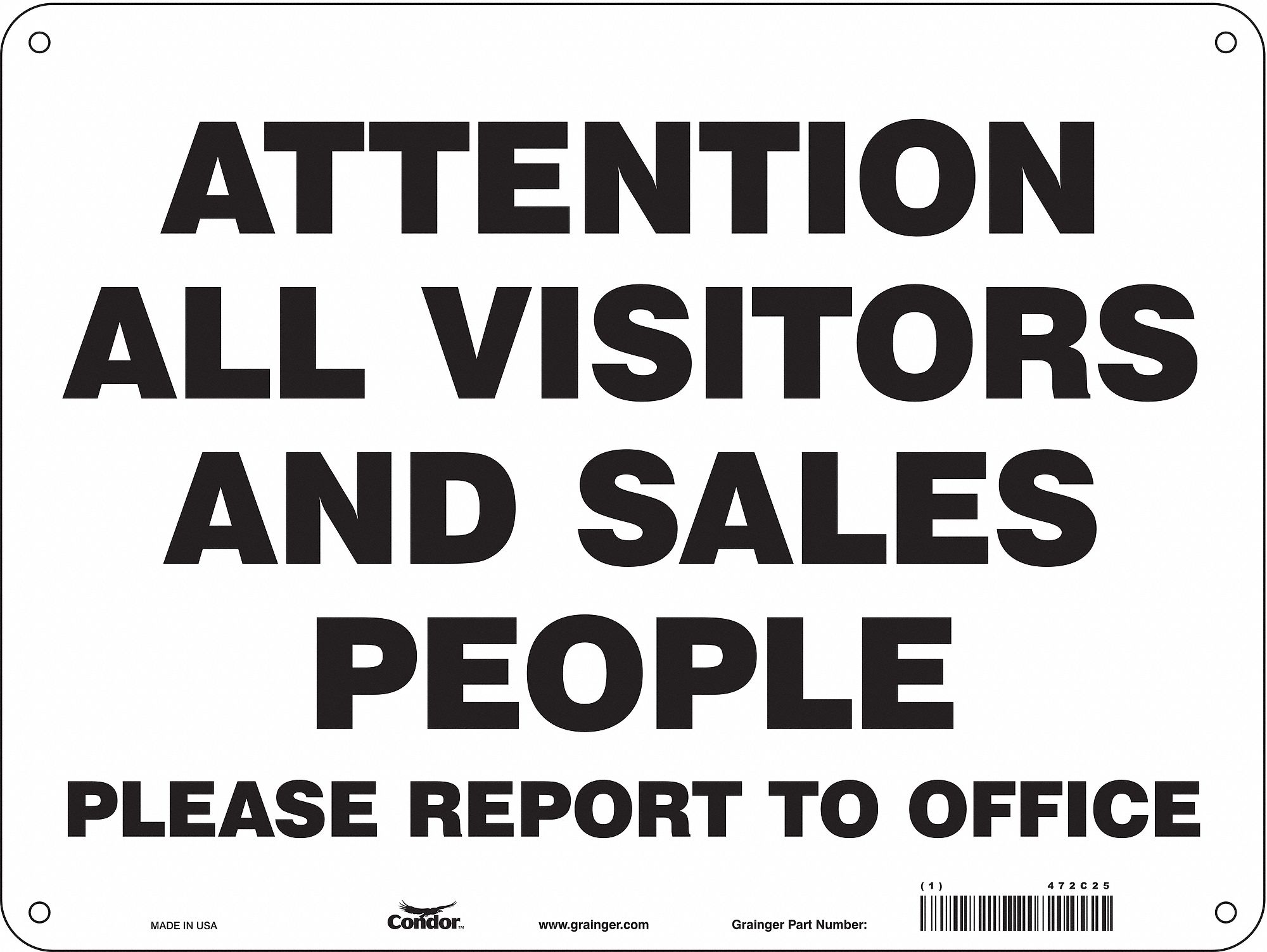 Safety Sign, 18 in x 24 in, Polyethylene