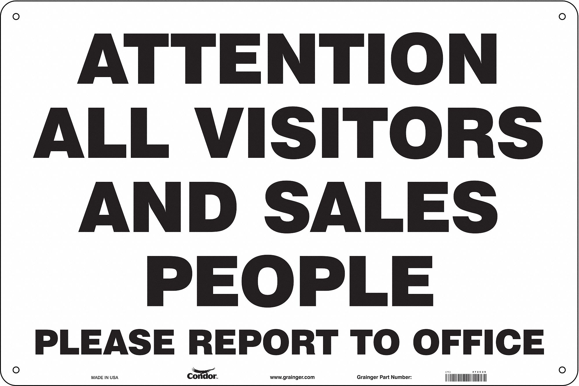 Safety Sign, 24 in x 36 in, Polyethylene