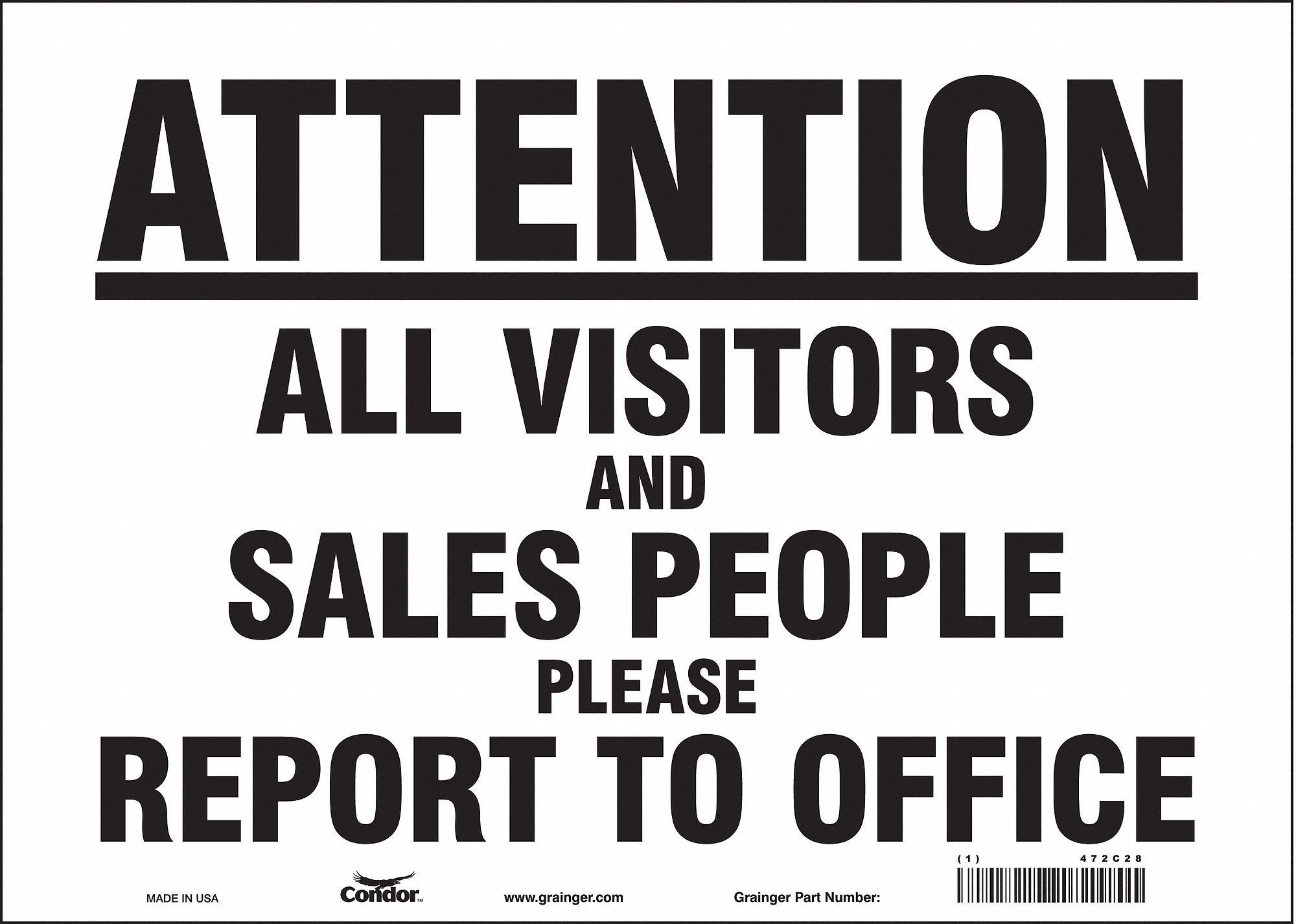 Safety Sign: Vinyl, Adhesive Sign Mounting, 10 in x 14 in Nominal Sign Size, Not Retroreflective