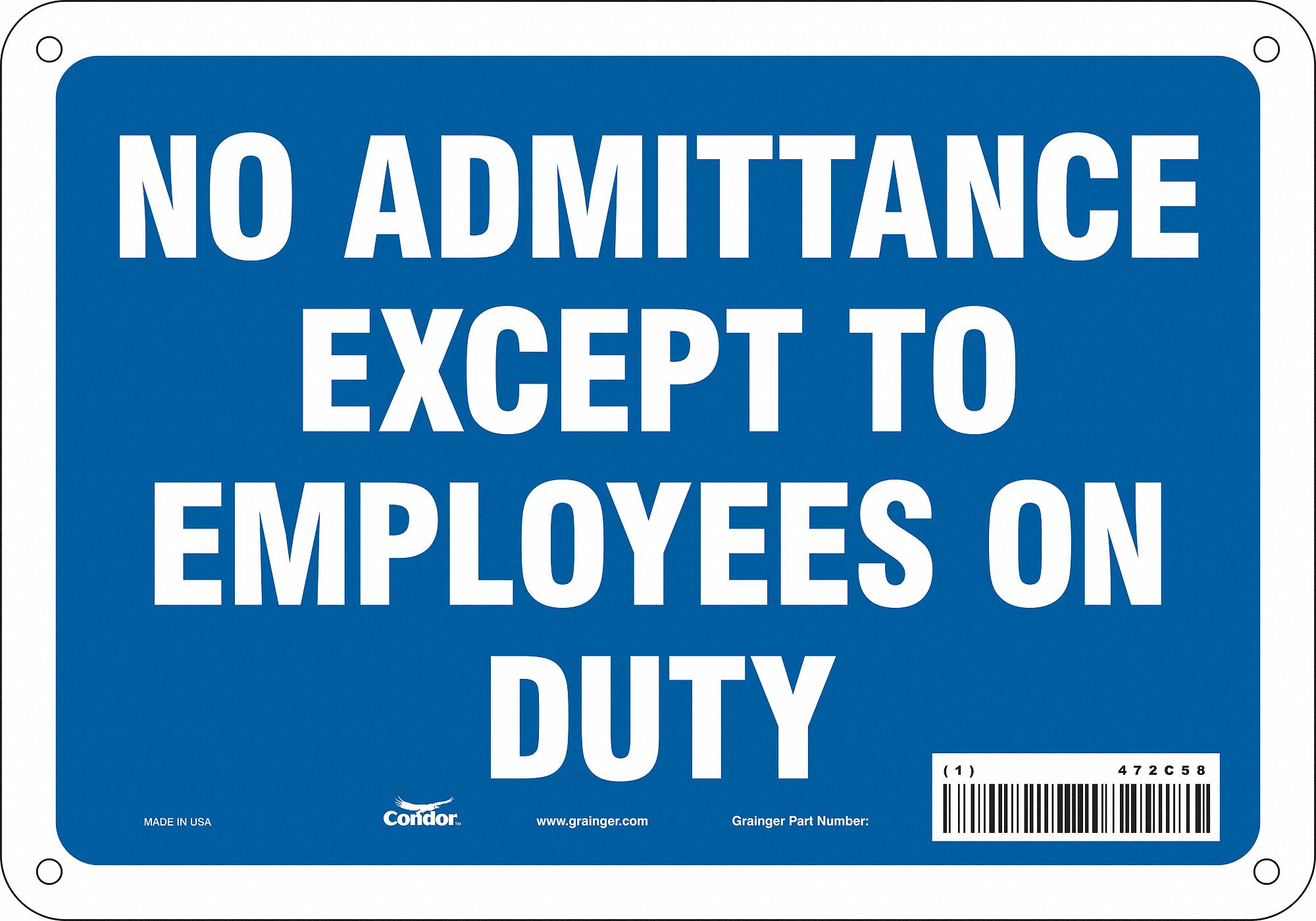 Safety Sign, 7 in x 10 in, Polyethylene
