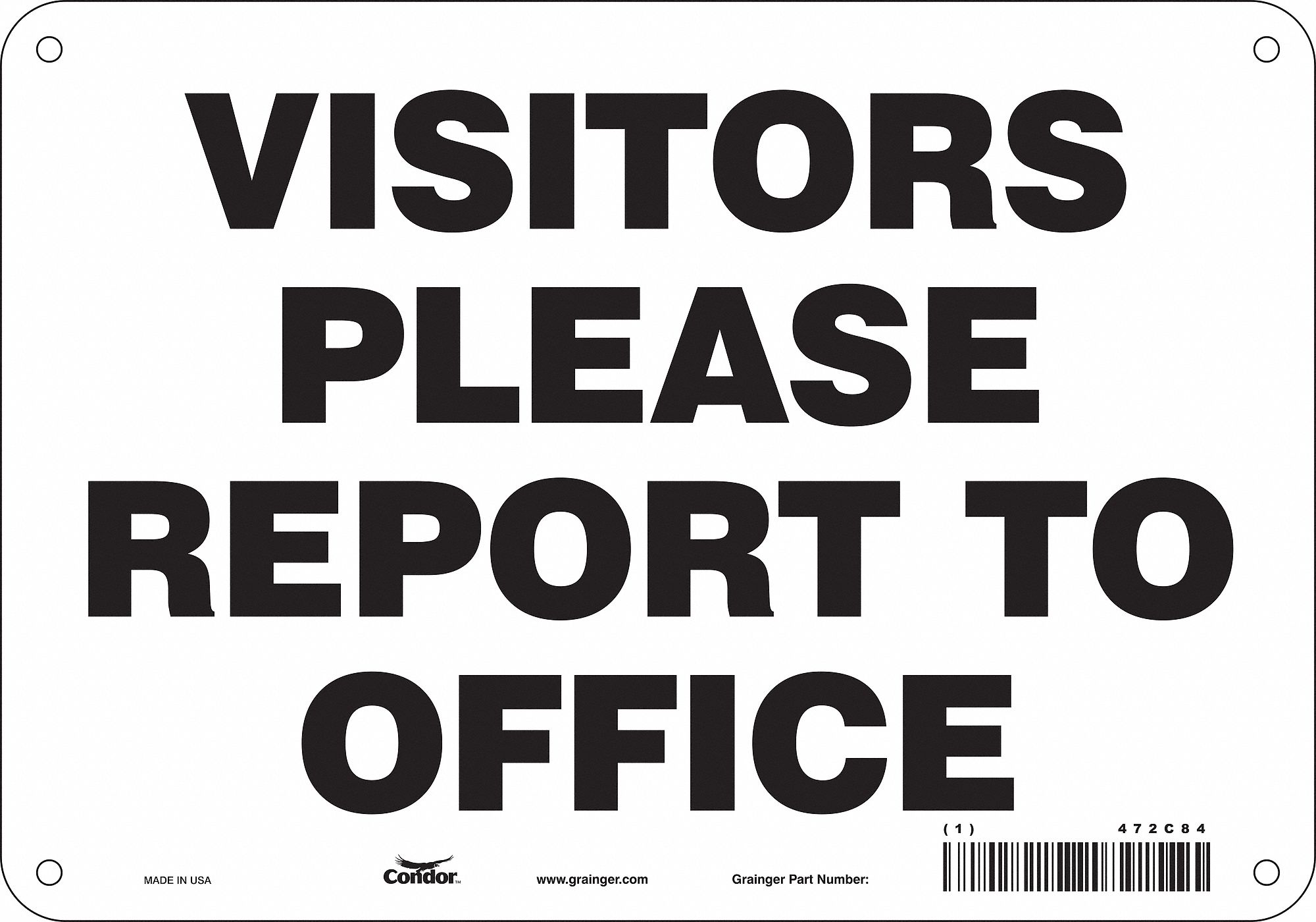 Safety Sign, 7 in x 10 in, Aluminum