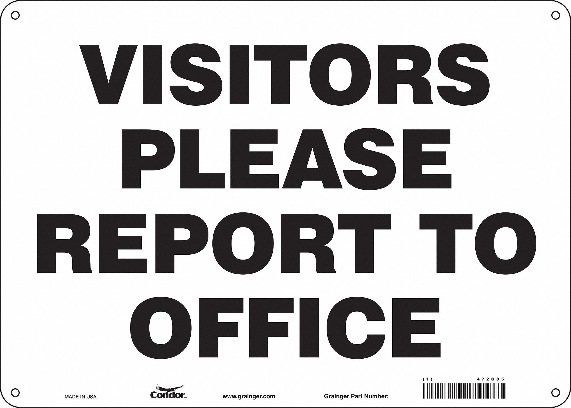 Safety Sign, 10 in x 14 in, Aluminum