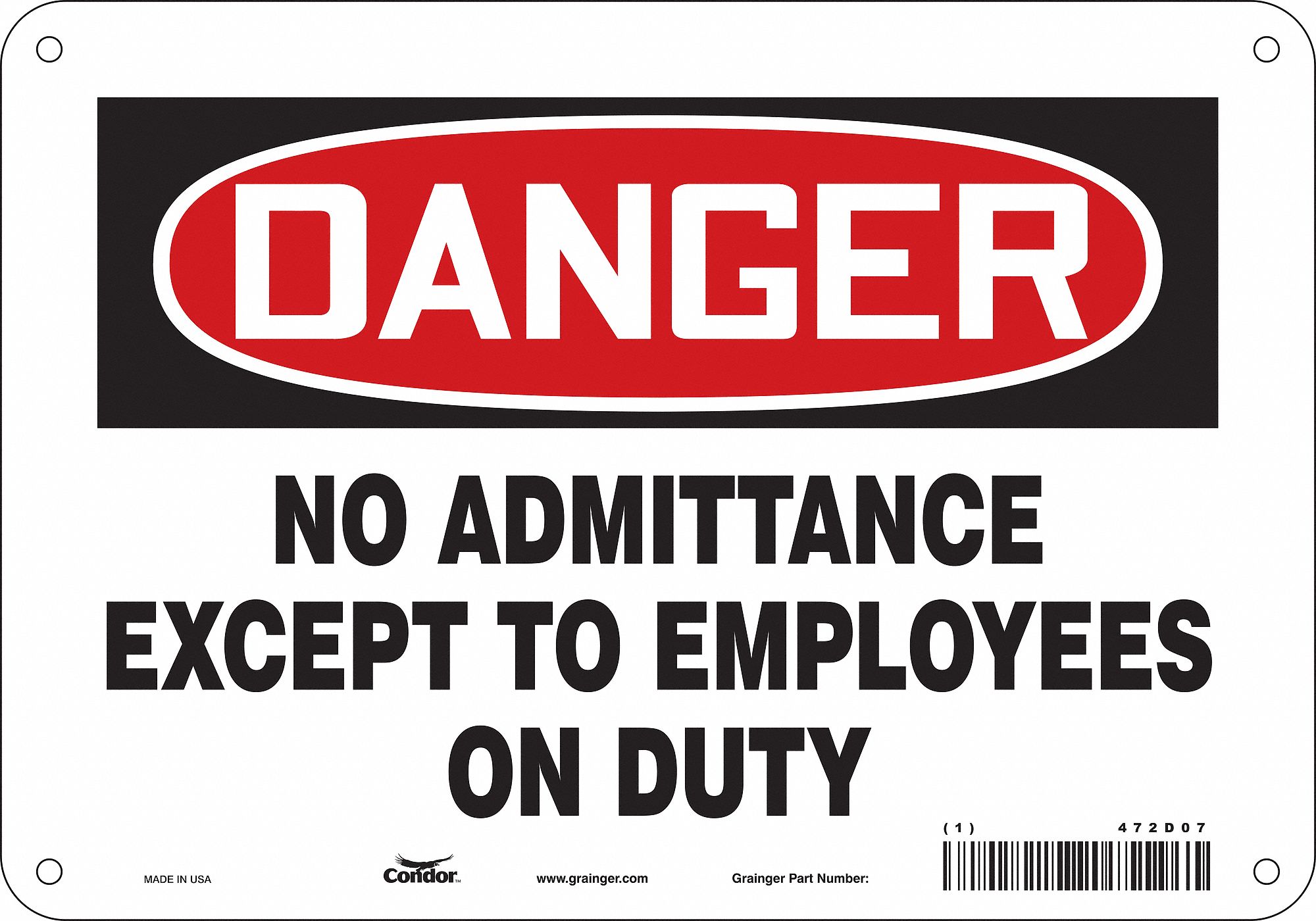 Safety Sign, 7 in x 10 in, Aluminum