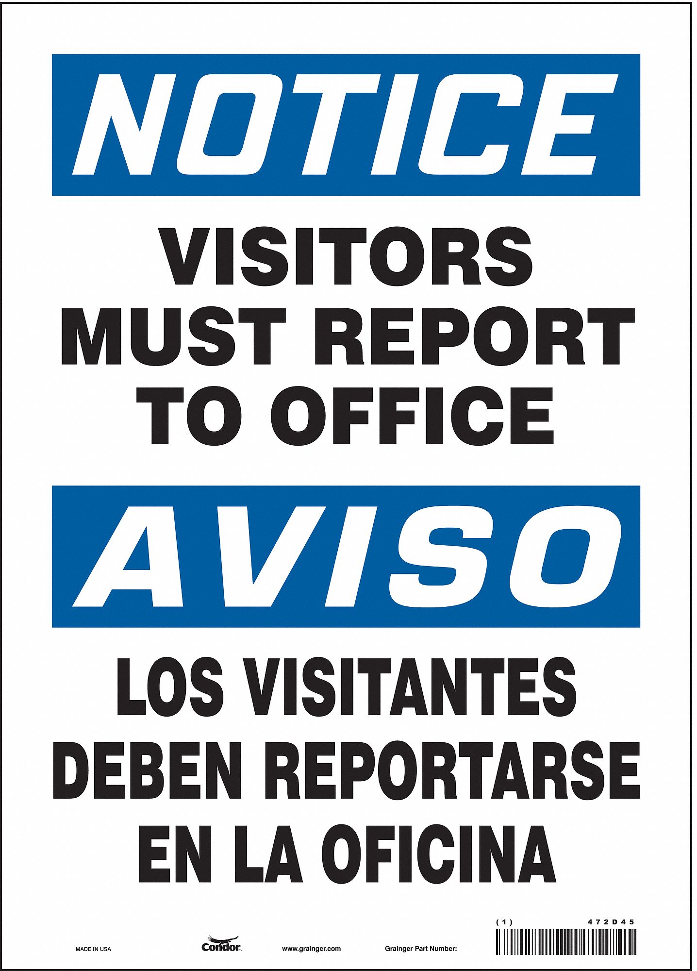 Safety Sign: Vinyl, Adhesive Sign Mounting, 14 in x 10 in Nominal Sign Size, Not Retroreflective