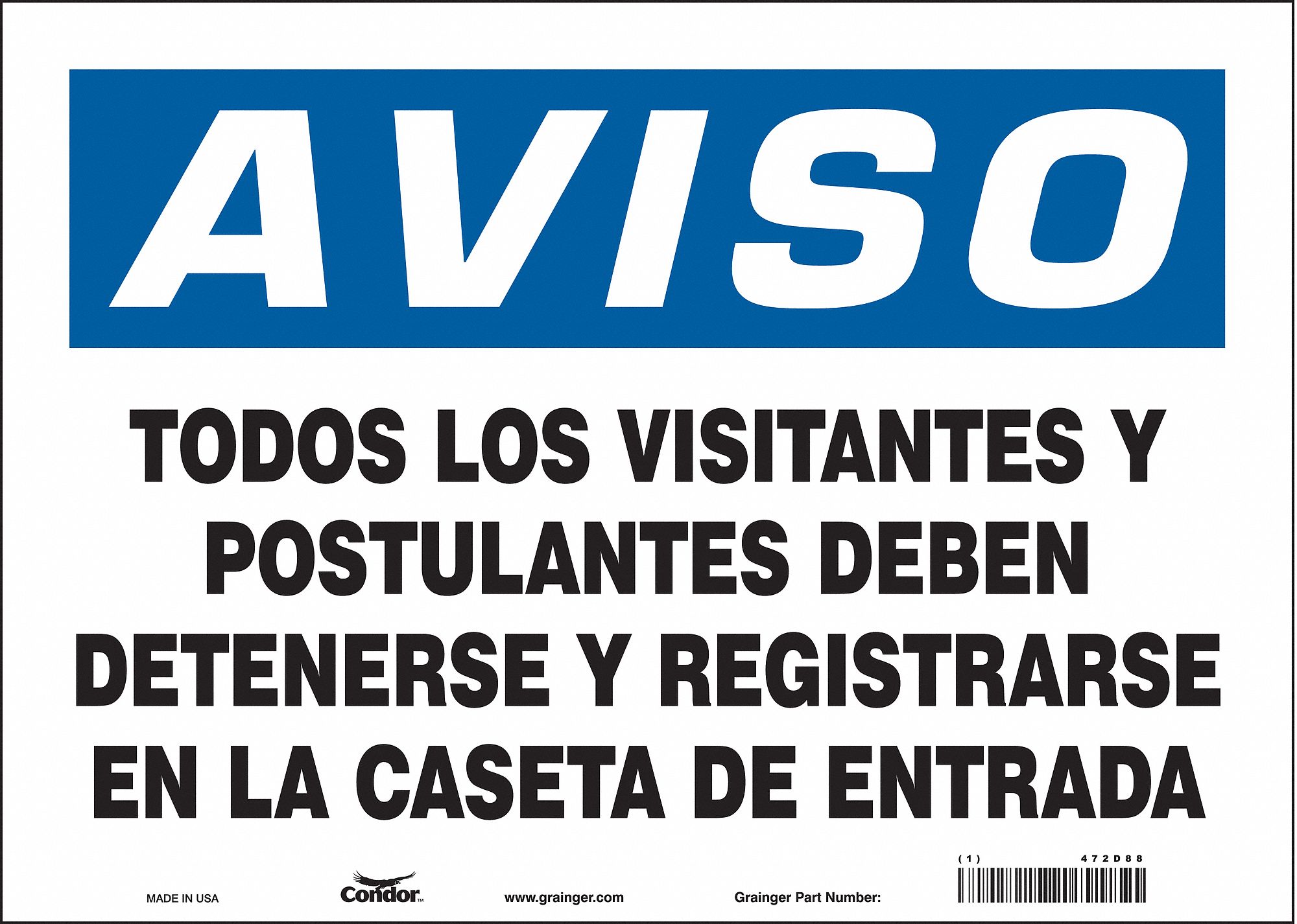 Safety Sign, 10 in x 14 in, Vinyl