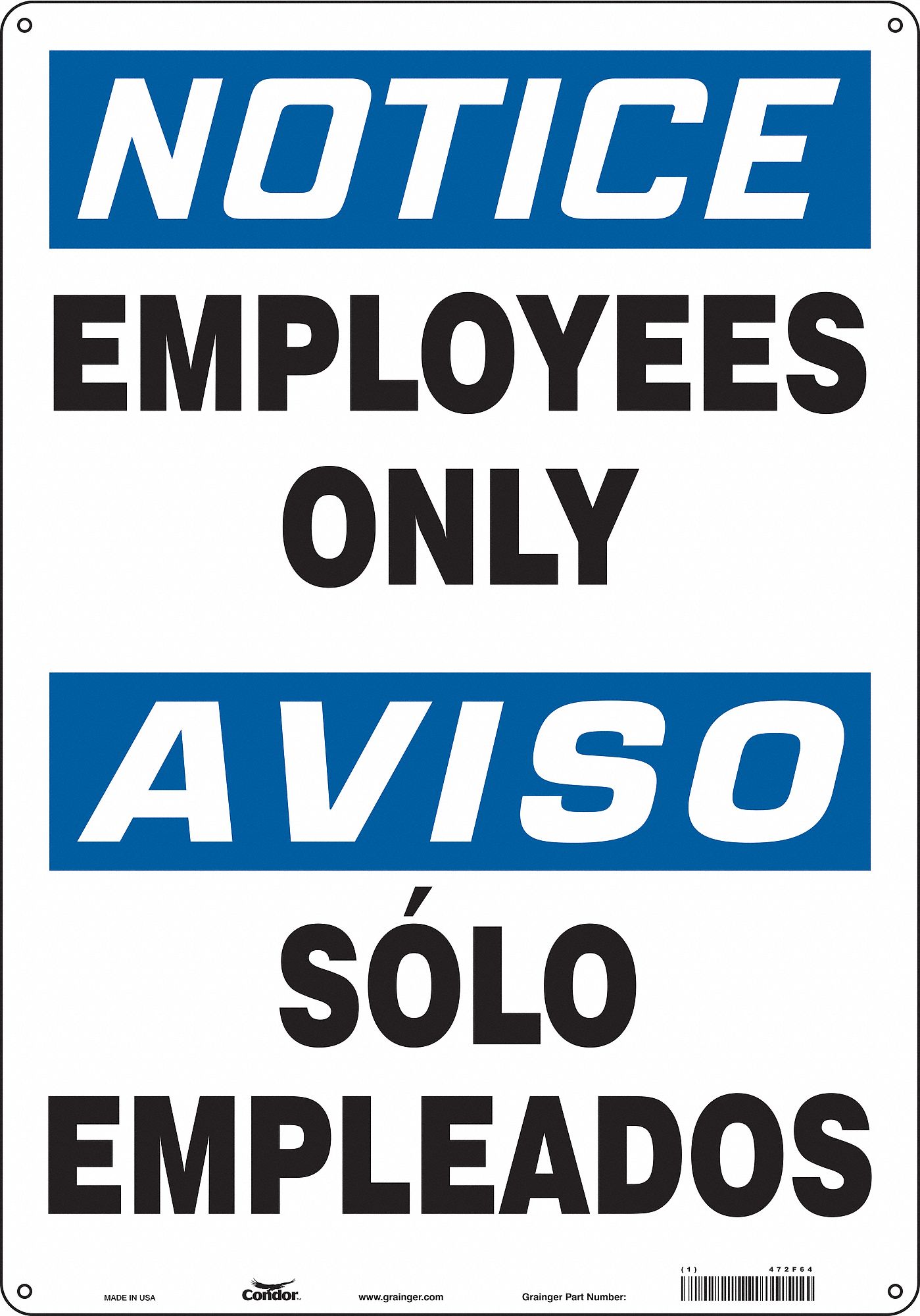 Safety Sign, 20 in x 14 in, Aluminum