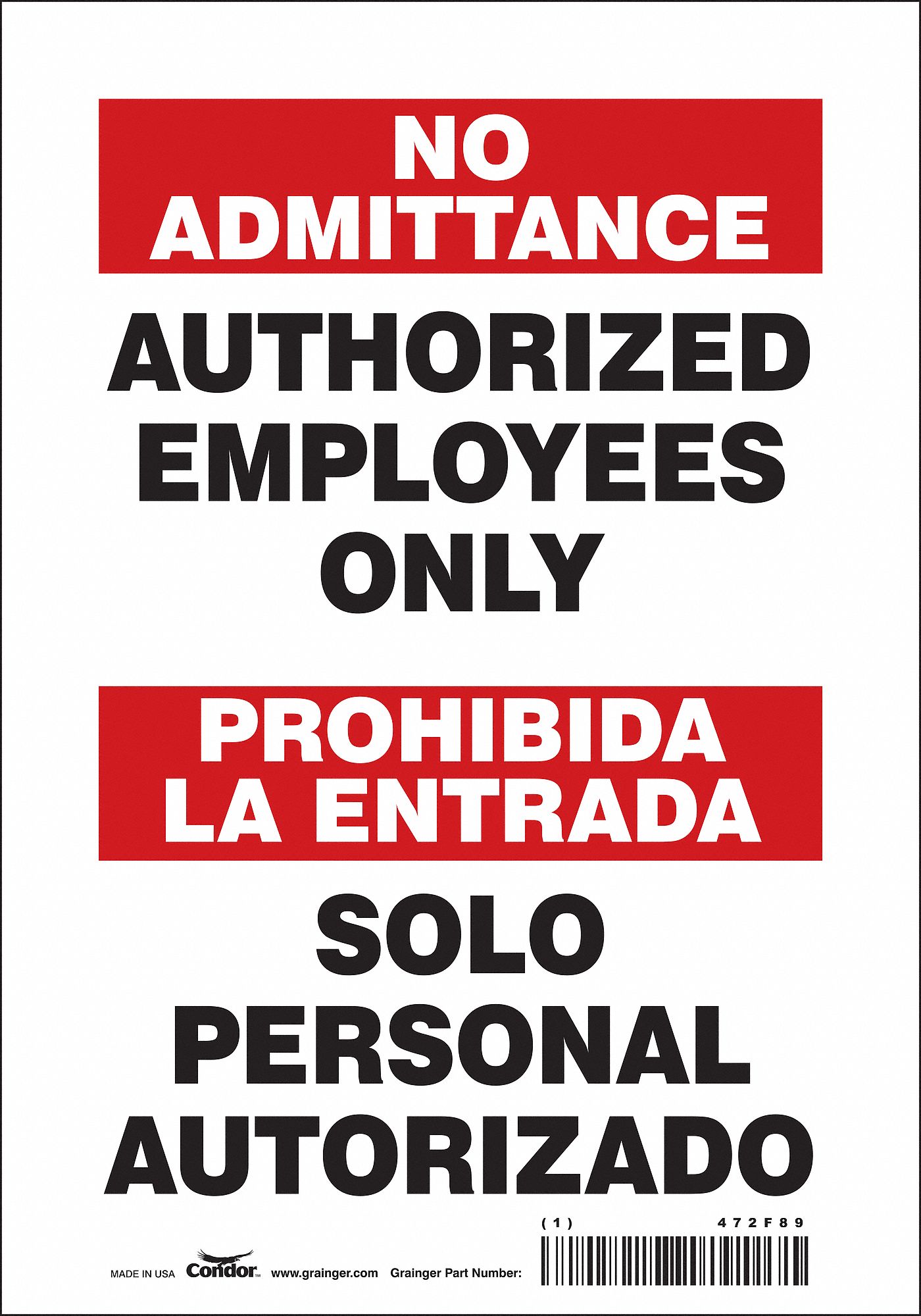 Safety Sign: Vinyl, Adhesive Sign Mounting, 10 in x 7 in Nominal Sign Size, Not Retroreflective