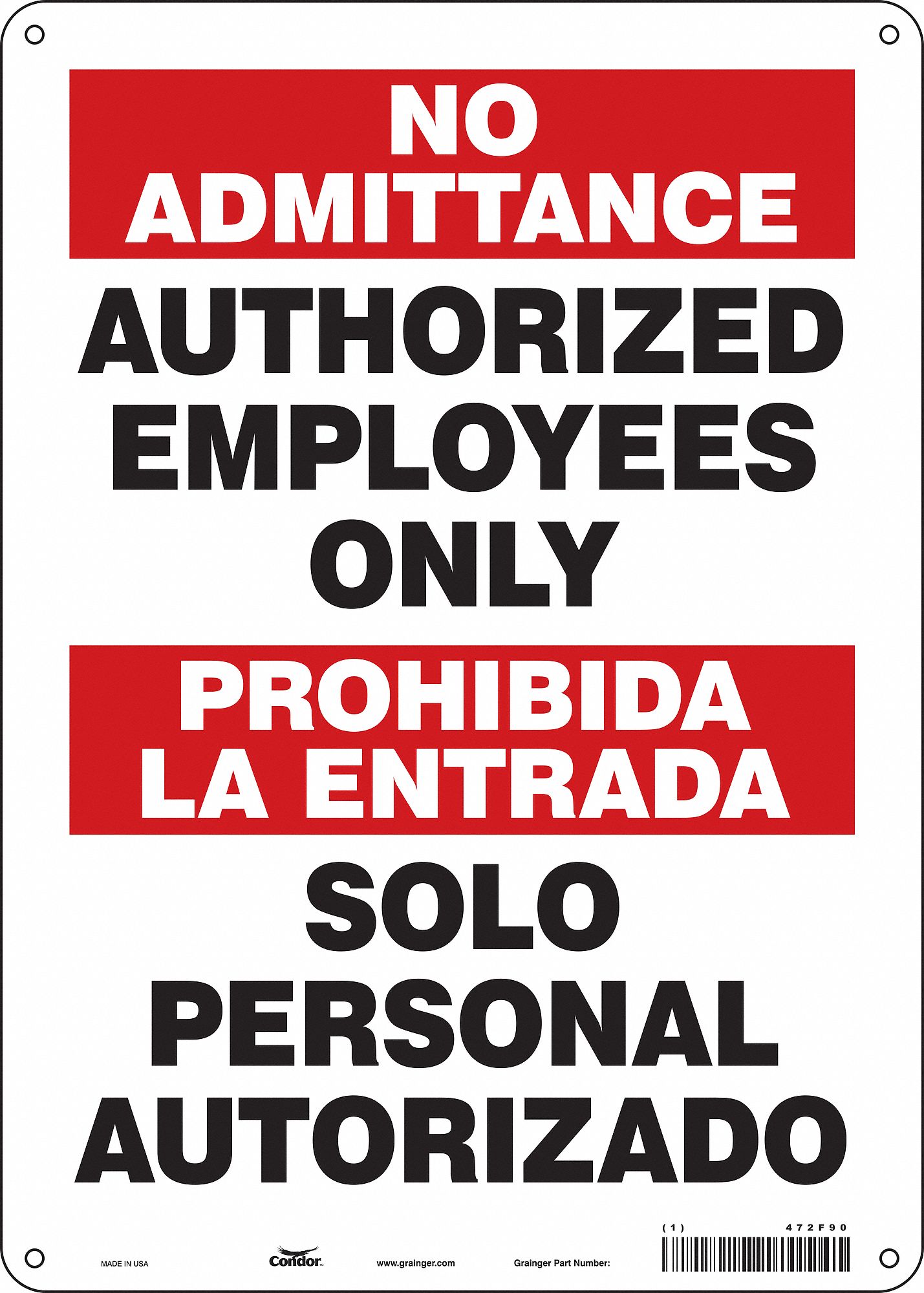 Safety Sign: Vinyl, Adhesive Sign Mounting, 14 in x 10 in Nominal Sign Size, Not Retroreflective