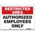 Restricted Area: Authorized Employees Only Signs