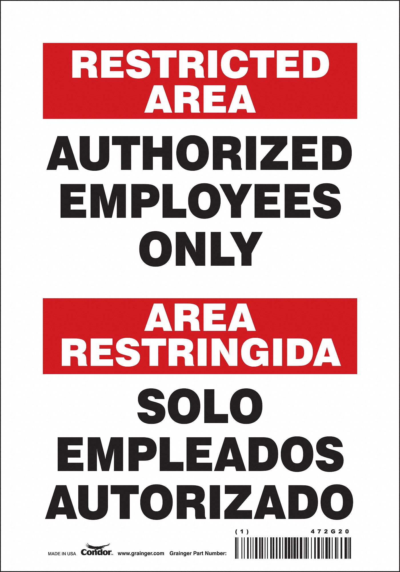 Safety Sign: Vinyl, Adhesive Sign Mounting, 10 in x 7 in Nominal Sign Size, Not Retroreflective