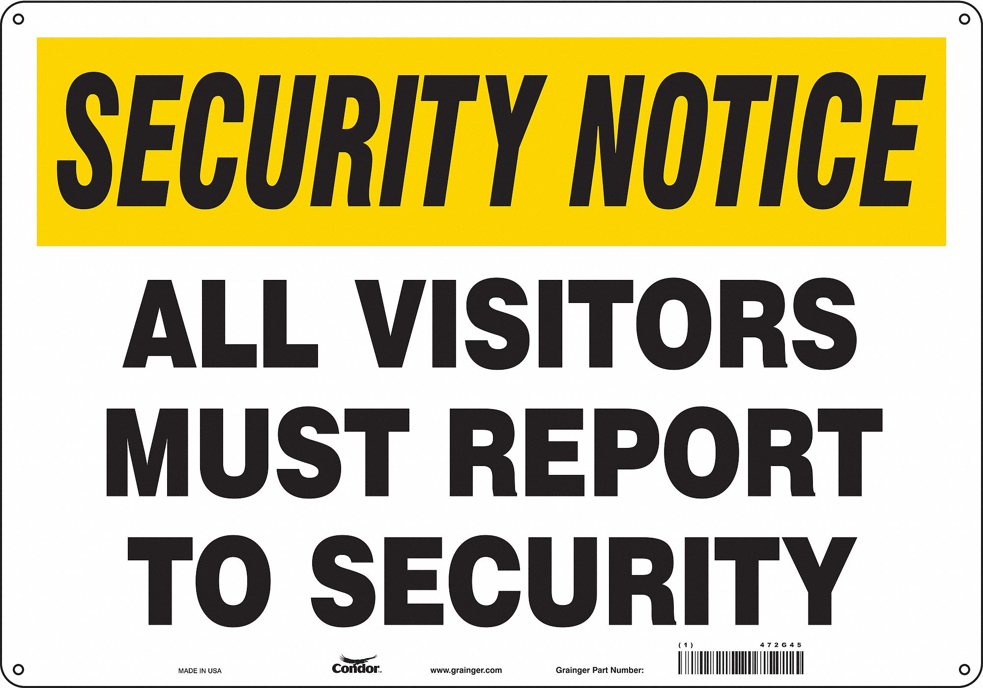 Safety Sign, 14 in x 20 in, Aluminum