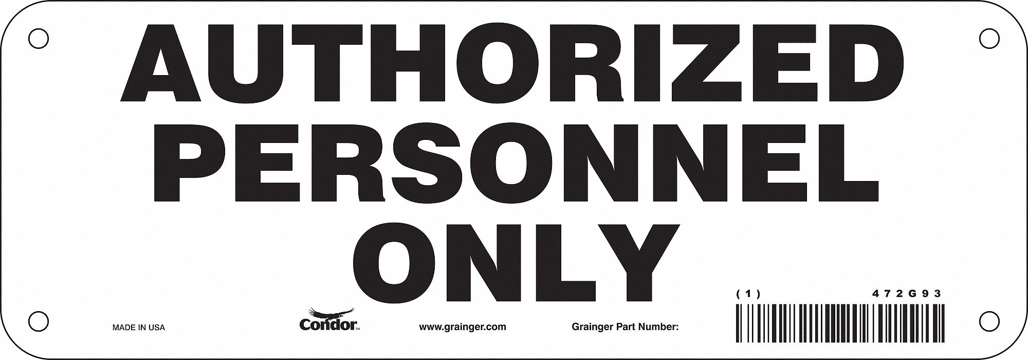 Safety Sign, 3.5in x 10in, Polyethylene