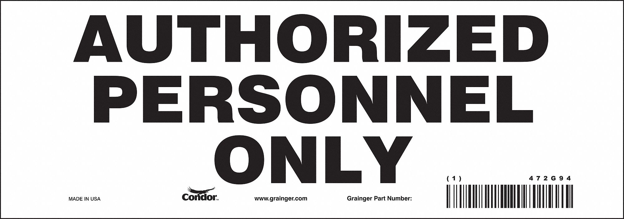 Safety Sign, 3.5in x 10in, Vinyl