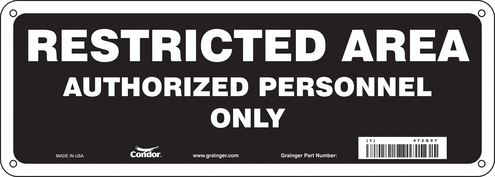 Safety Sign, 5 in x 14 in, Polyethylene