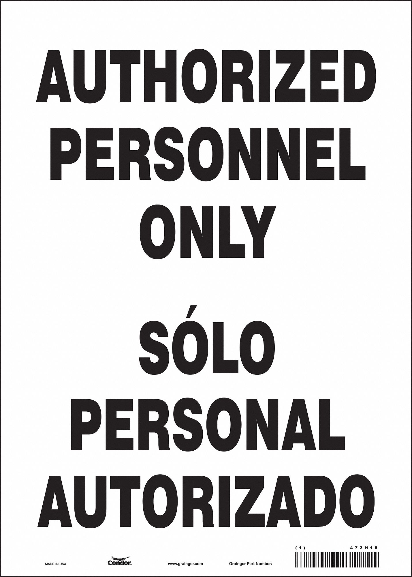 Safety Sign: Vinyl, Adhesive Sign Mounting, 14 in x 10 in Nominal Sign Size, Not Retroreflective
