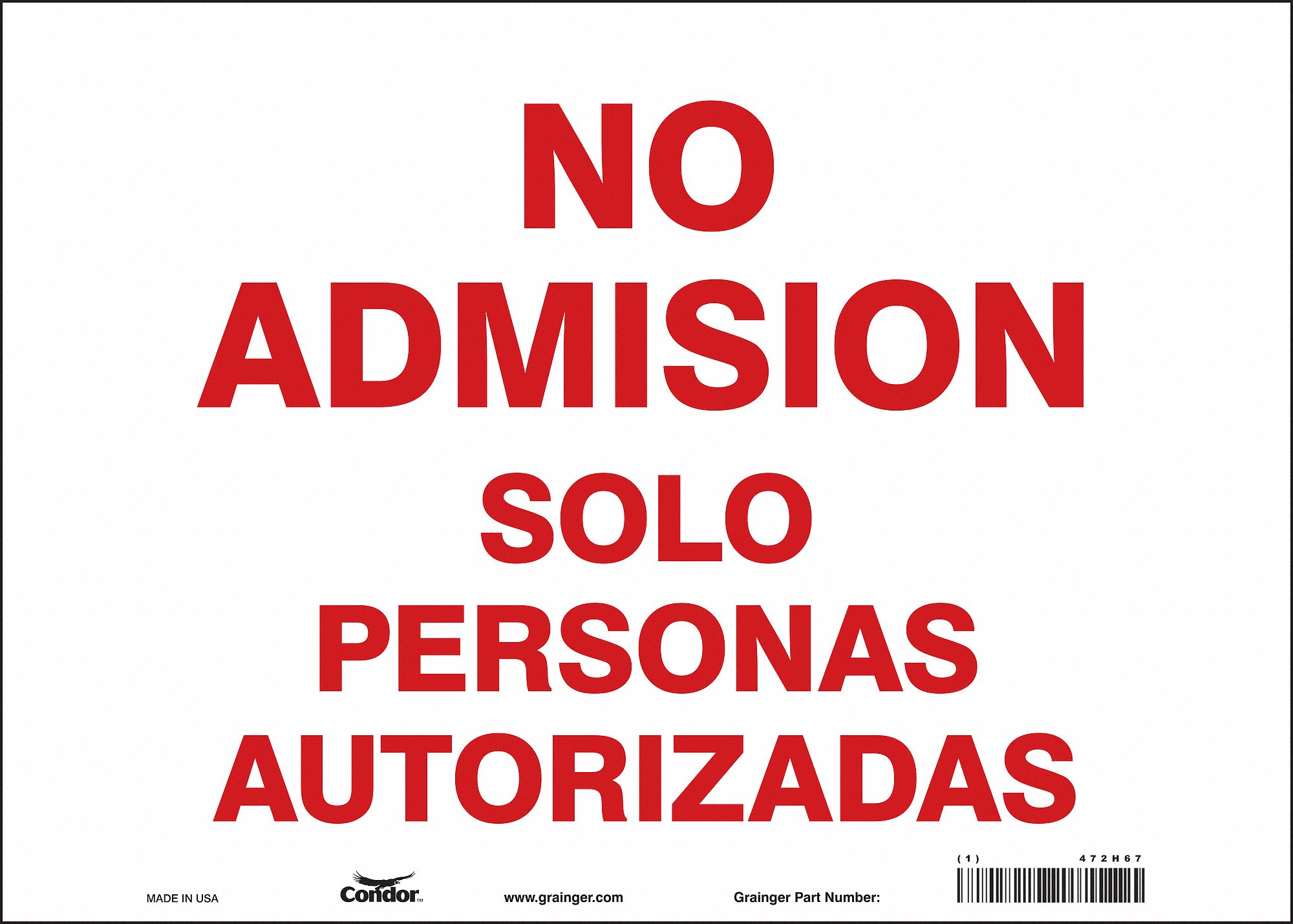 Safety Sign: Vinyl, Adhesive Sign Mounting, 10 in x 14 in Nominal Sign Size, Not Retroreflective