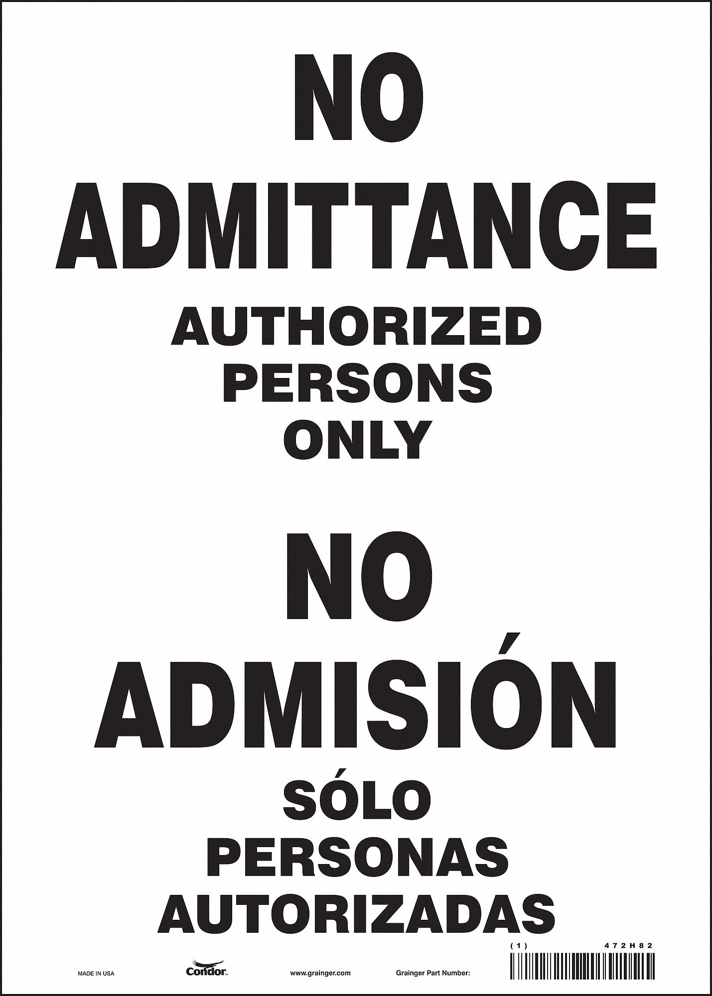 Safety Sign: Vinyl, Adhesive Sign Mounting, 14 in x 10 in Nominal Sign Size, Not Retroreflective