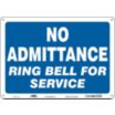 No Admittance Ring Bell For Service Signs