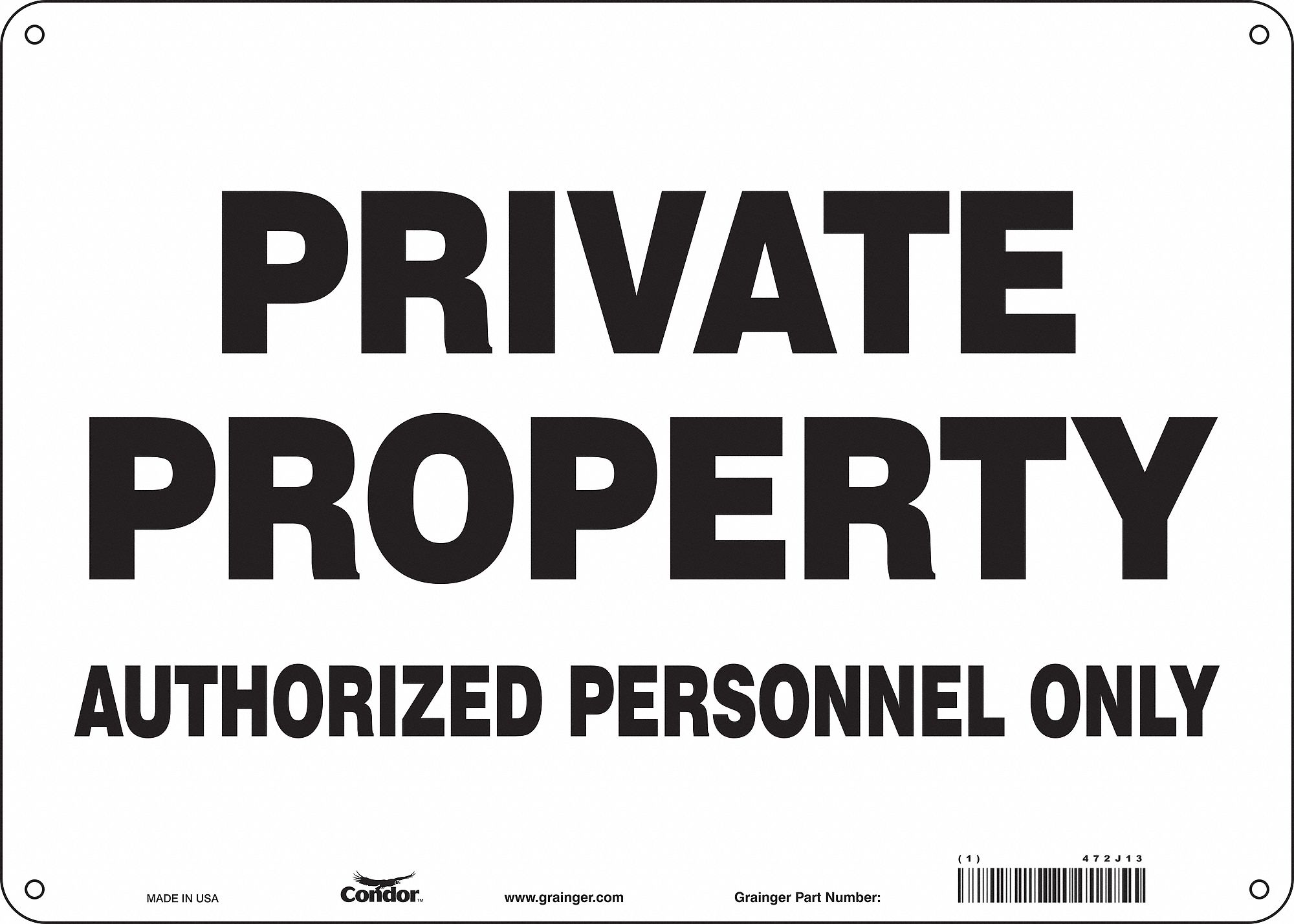 Safety Sign: Polyethylene, Mounting Holes Sign Mounting, 10 in x 14 in Nominal Sign Size, No Header