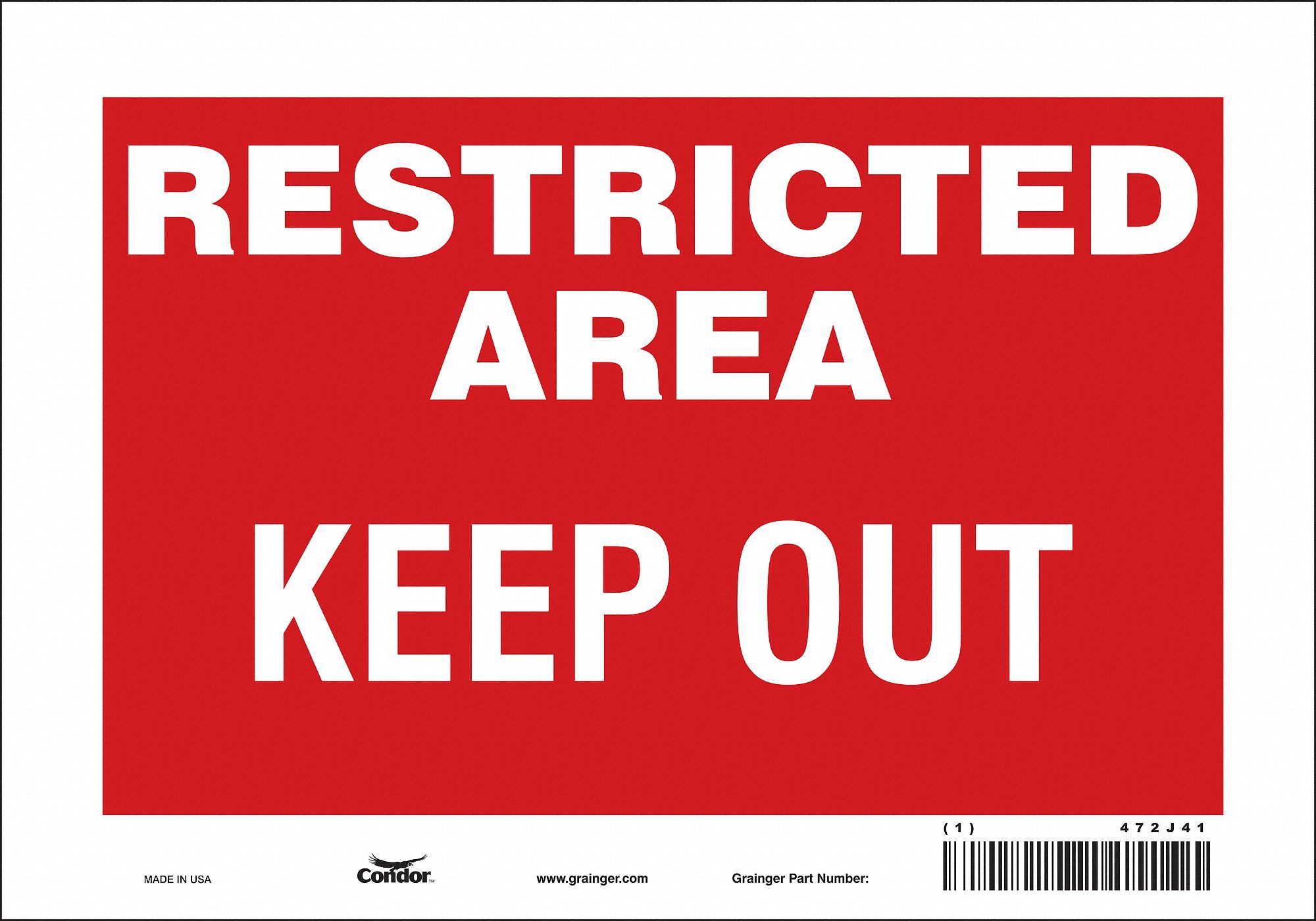Safety Sign: Vinyl, Adhesive Sign Mounting, 7 in x 10 in Nominal Sign Size, Not Retroreflective
