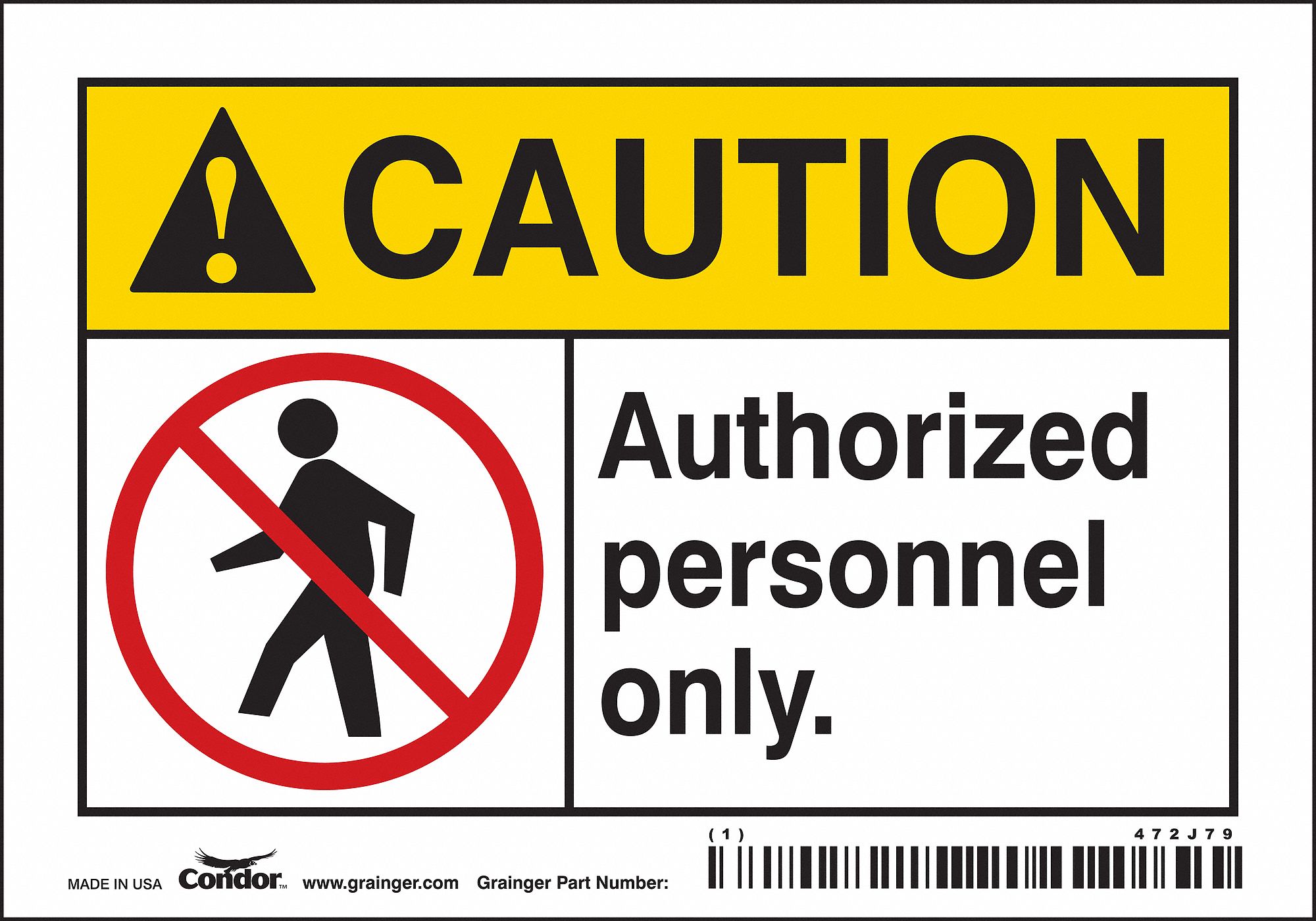 PANNEAU SECURITE,3.5PO X 5PO,VINYLE