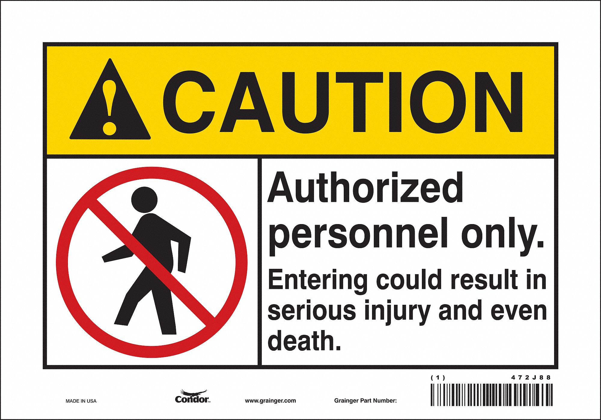 Safety Sign: Vinyl, Adhesive Sign Mounting, 7 in x 10 in Nominal Sign Size, Not Retroreflective