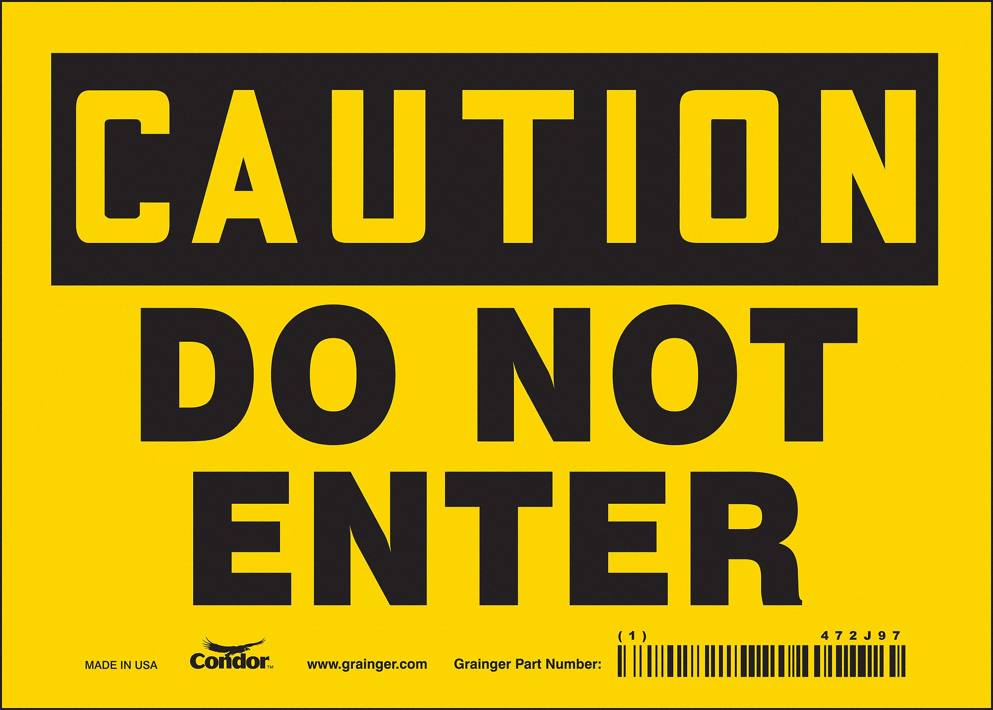Safety Sign: Vinyl, Adhesive Sign Mounting, 5 in x 7 in Nominal Sign Size, Not Retroreflective, Wall