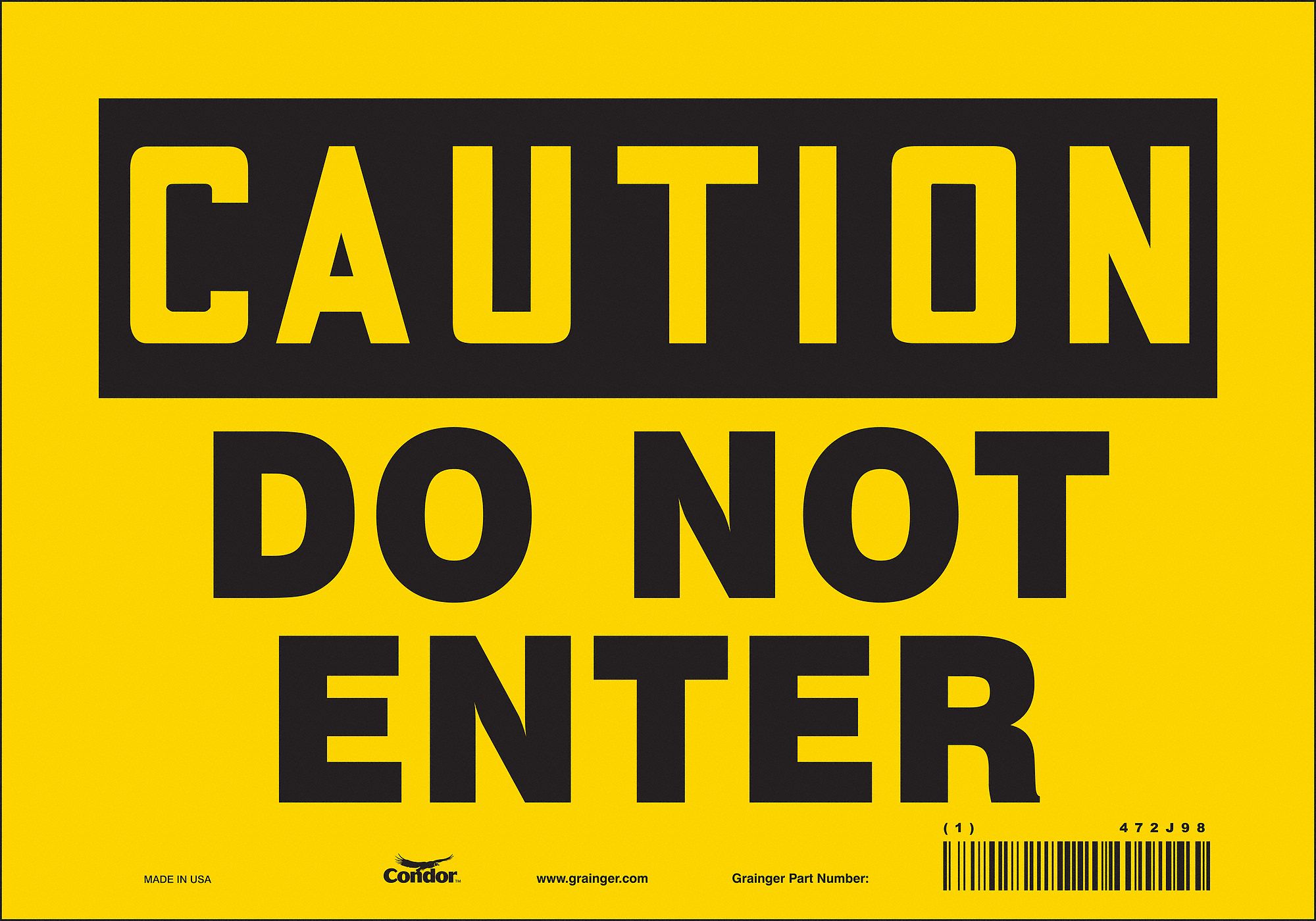 Safety Sign: Vinyl, Adhesive Sign Mounting, 7 in x 10 in Nominal Sign Size, Not Retroreflective