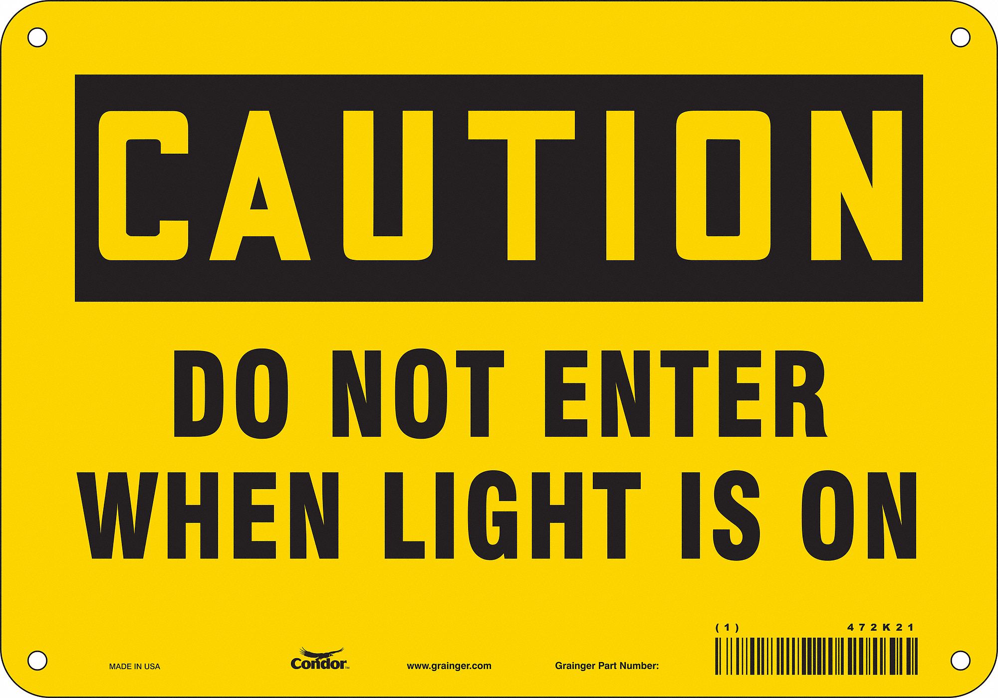 Safety Sign: Aluminum, Mounting Holes Sign Mounting, 7 in x 10 in Nominal Sign Size, 0.032 in Thick