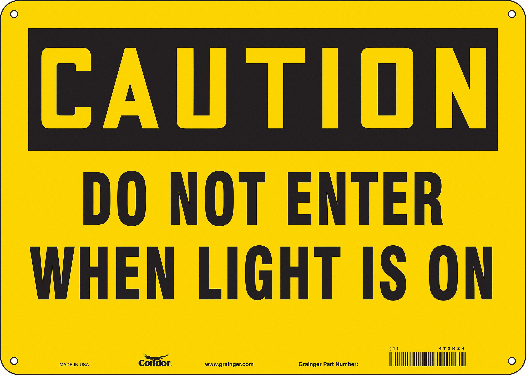 Safety Sign: Polyethylene, Mounting Holes Sign Mounting, 10 in x 14 in Nominal Sign Size, Caution