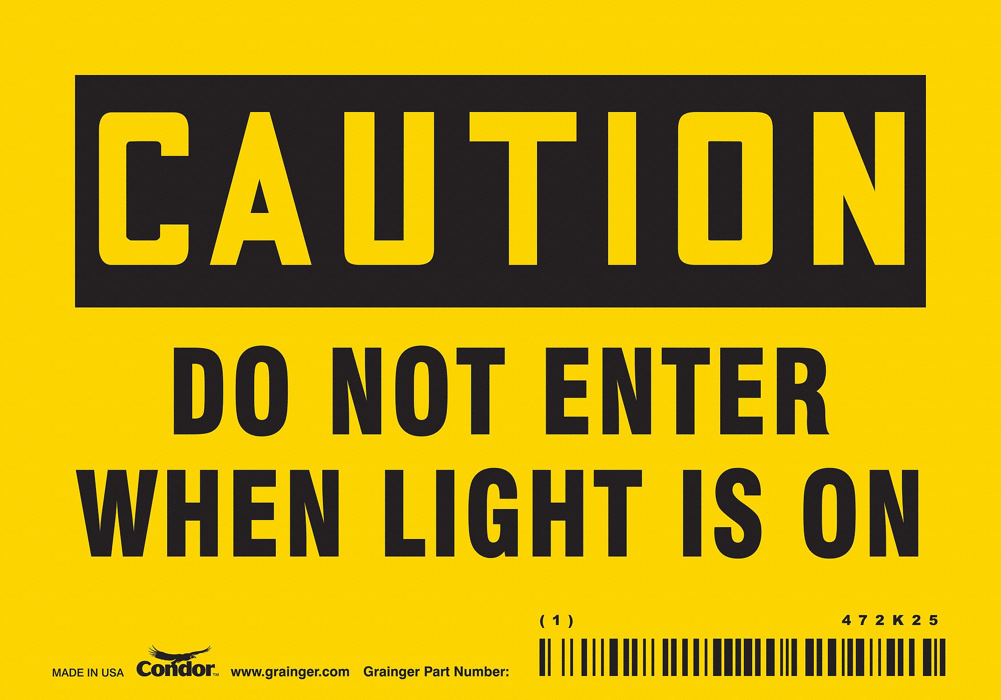Safety Sign: Vinyl, Adhesive Sign Mounting, 3 1/2 in x 5 in Nominal Sign Size, Not Retroreflective