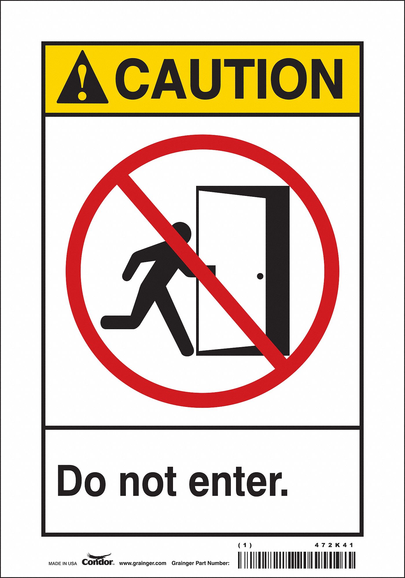Safety Sign: Vinyl, Adhesive Sign Mounting, 10 in x 7 in Nominal Sign Size, Not Retroreflective