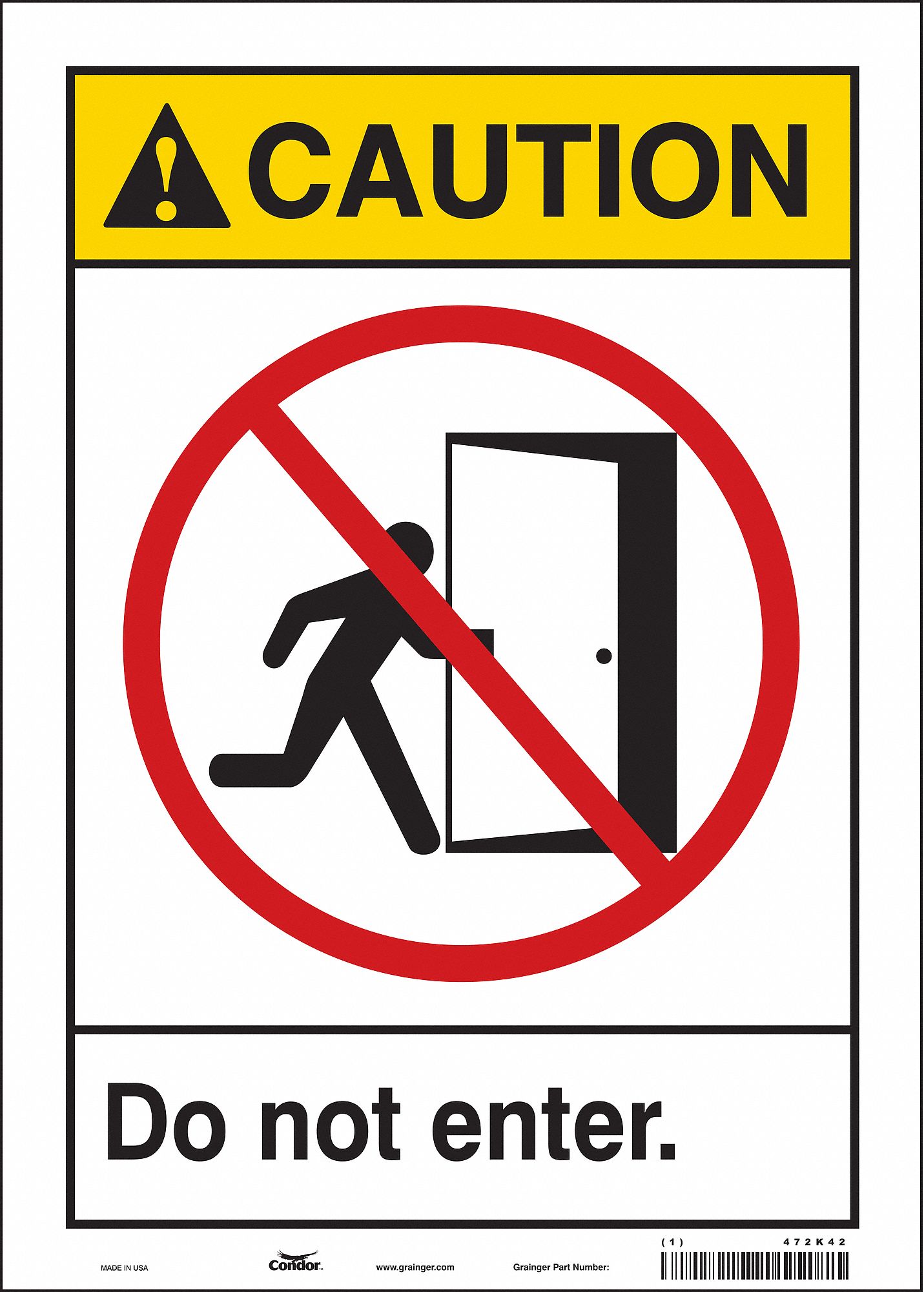 Safety Sign: Vinyl, Adhesive Sign Mounting, 14 in x 10 in Nominal Sign Size, Not Retroreflective