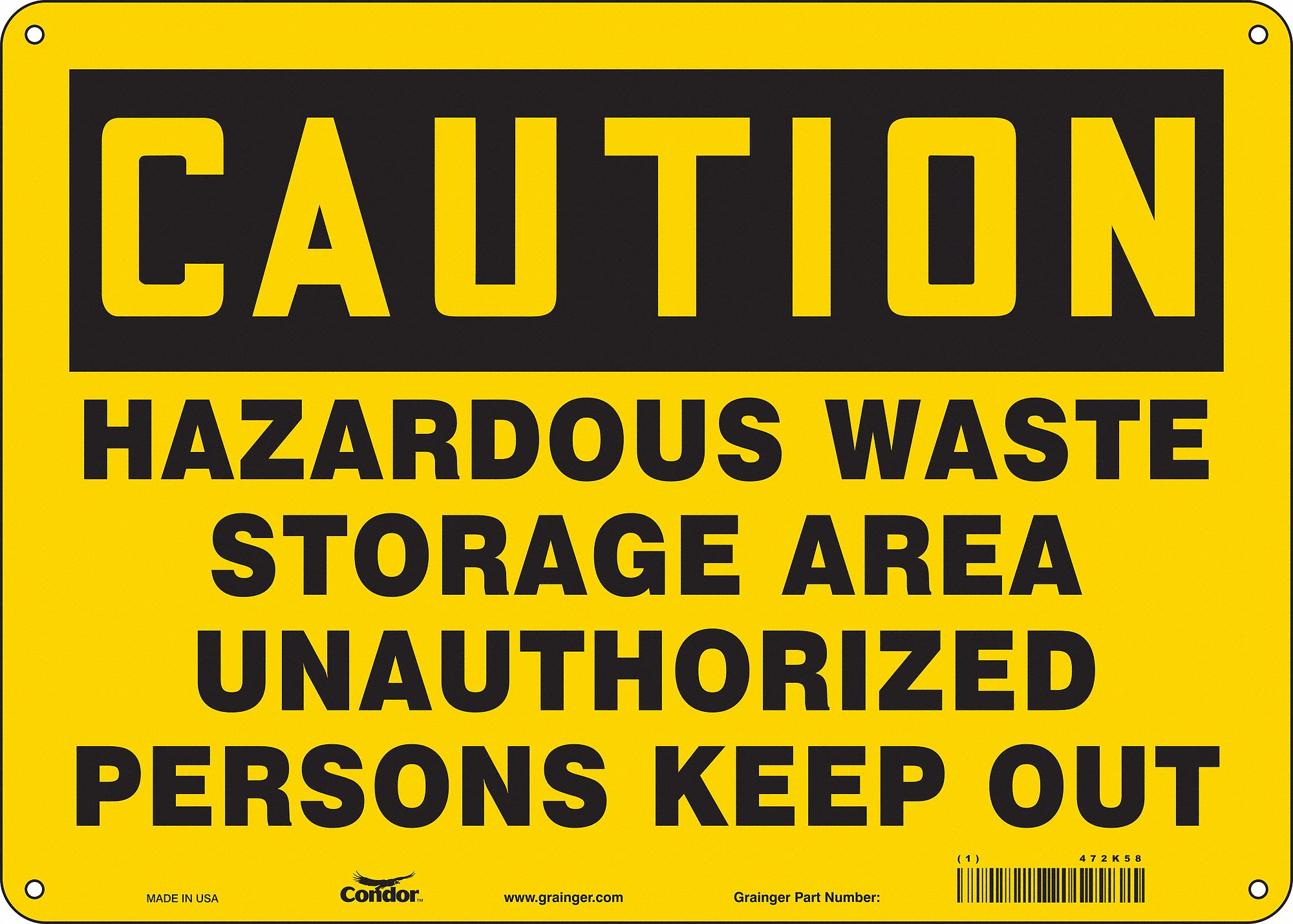 Safety Sign: Aluminum, Mounting Holes Sign Mounting, 10 in x 14 in Nominal Sign Size, 0.032 in Thick