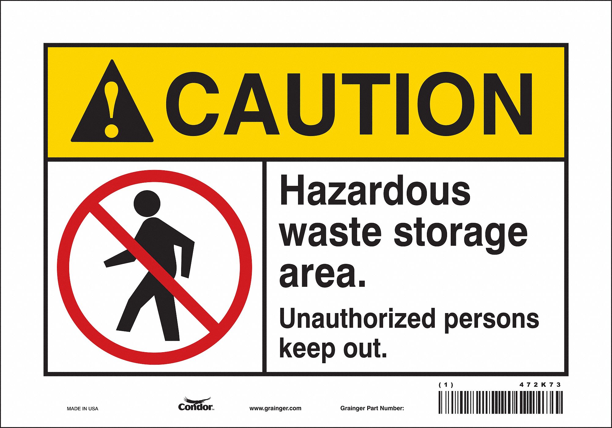 Safety Sign: Vinyl, Adhesive Sign Mounting, 7 in x 10 in Nominal Sign Size, Not Retroreflective