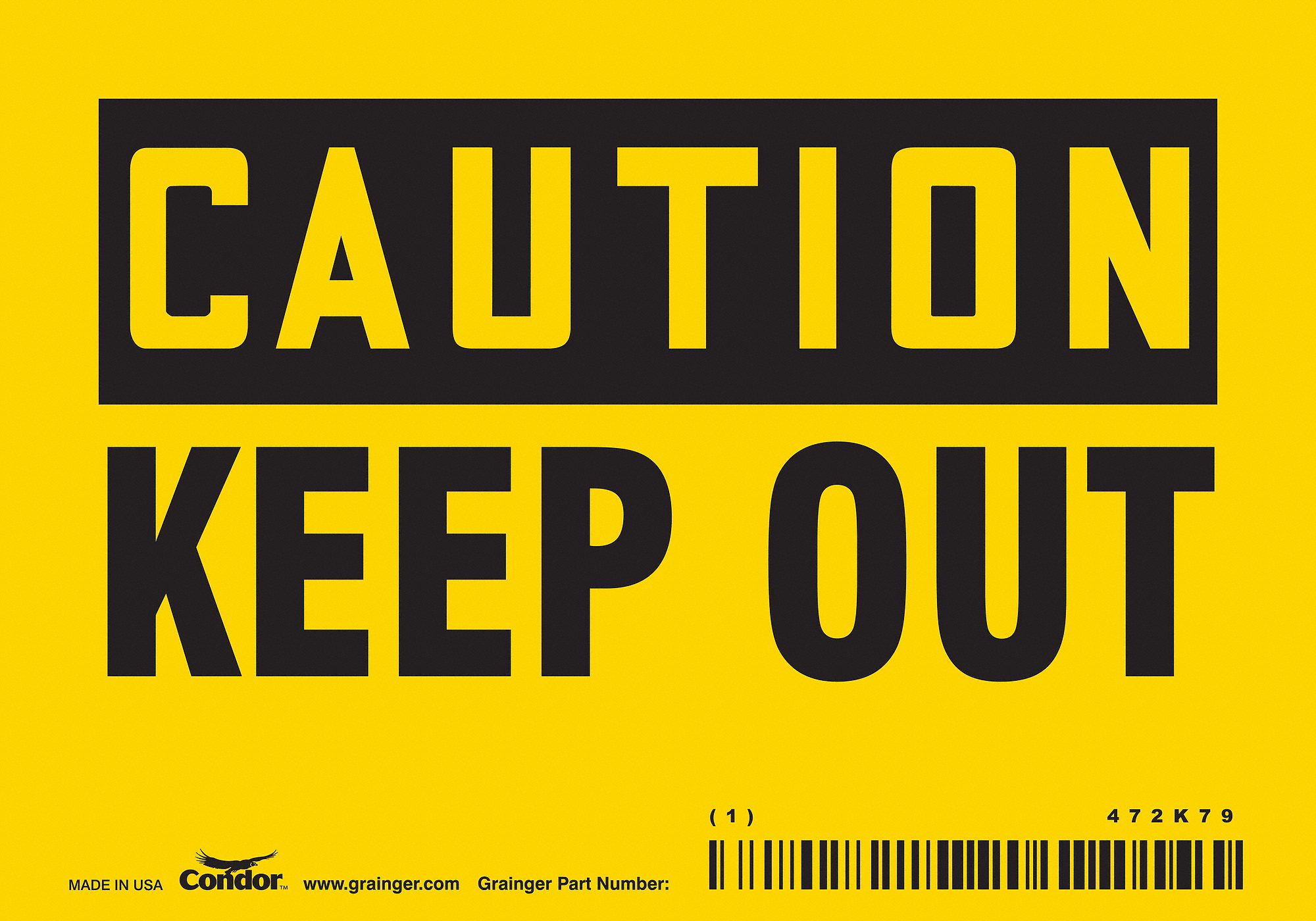 Safety Sign: Vinyl, Adhesive Sign Mounting, 3 1/2 in x 5 in Nominal Sign Size, Not Retroreflective